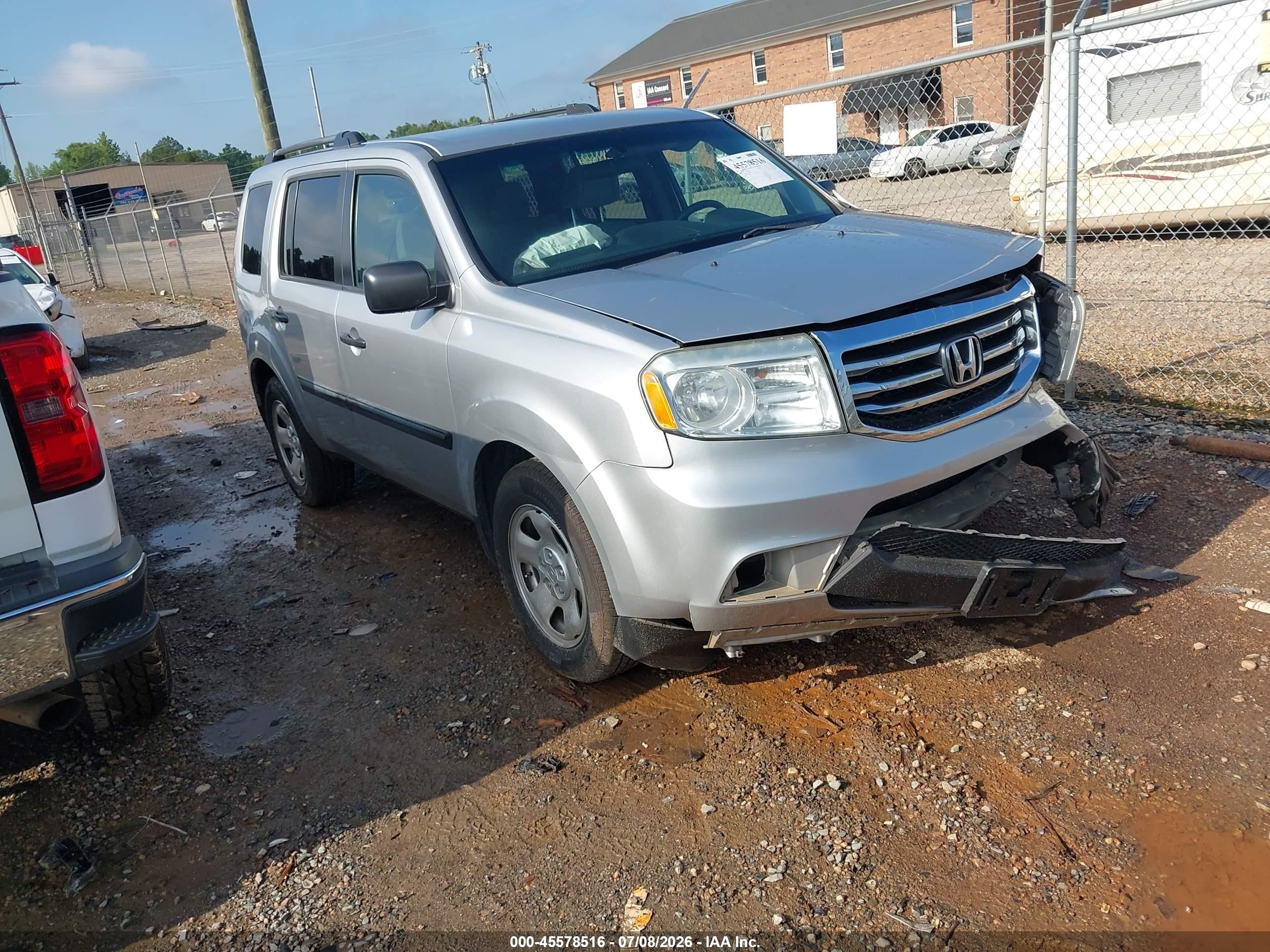 2013 Honda Pilot Lx Silver vin: 5FNYF3H29DB042196
