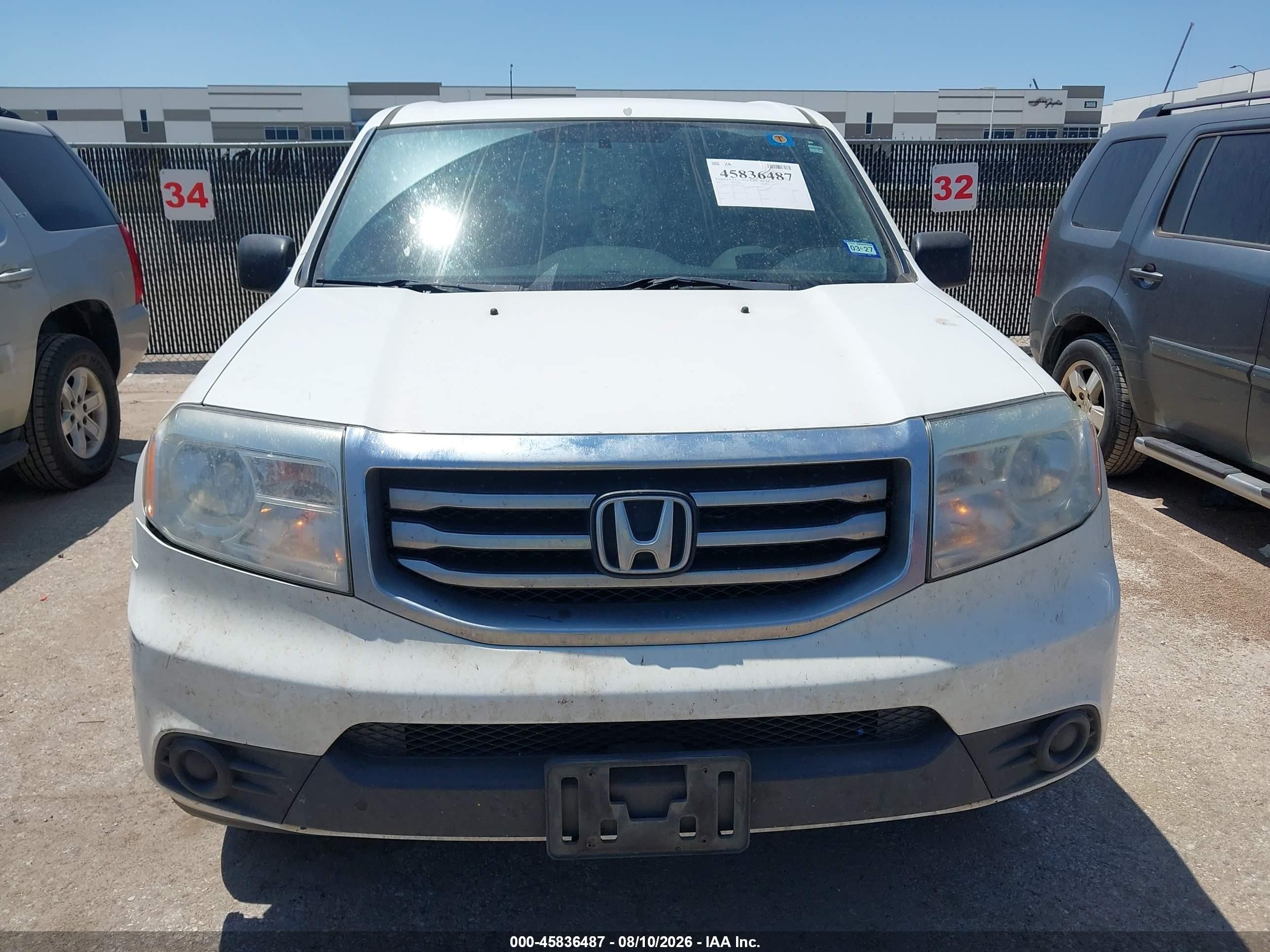 2013 Honda Pilot Lx White vin: 5FNYF3H2XDB035578