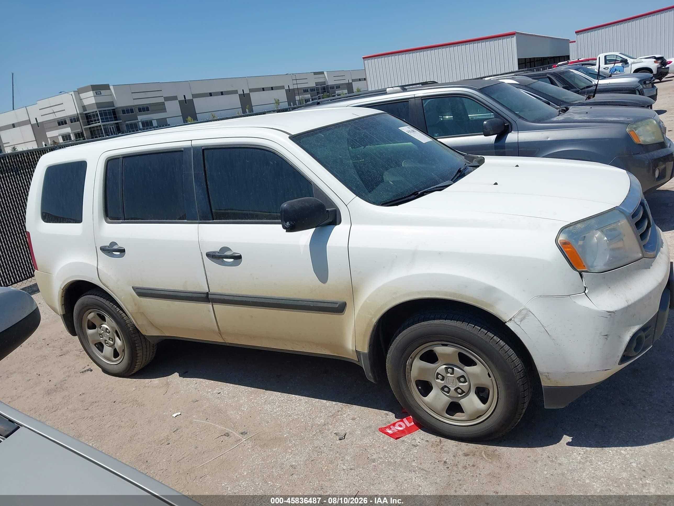 2013 Honda Pilot Lx White vin: 5FNYF3H2XDB035578