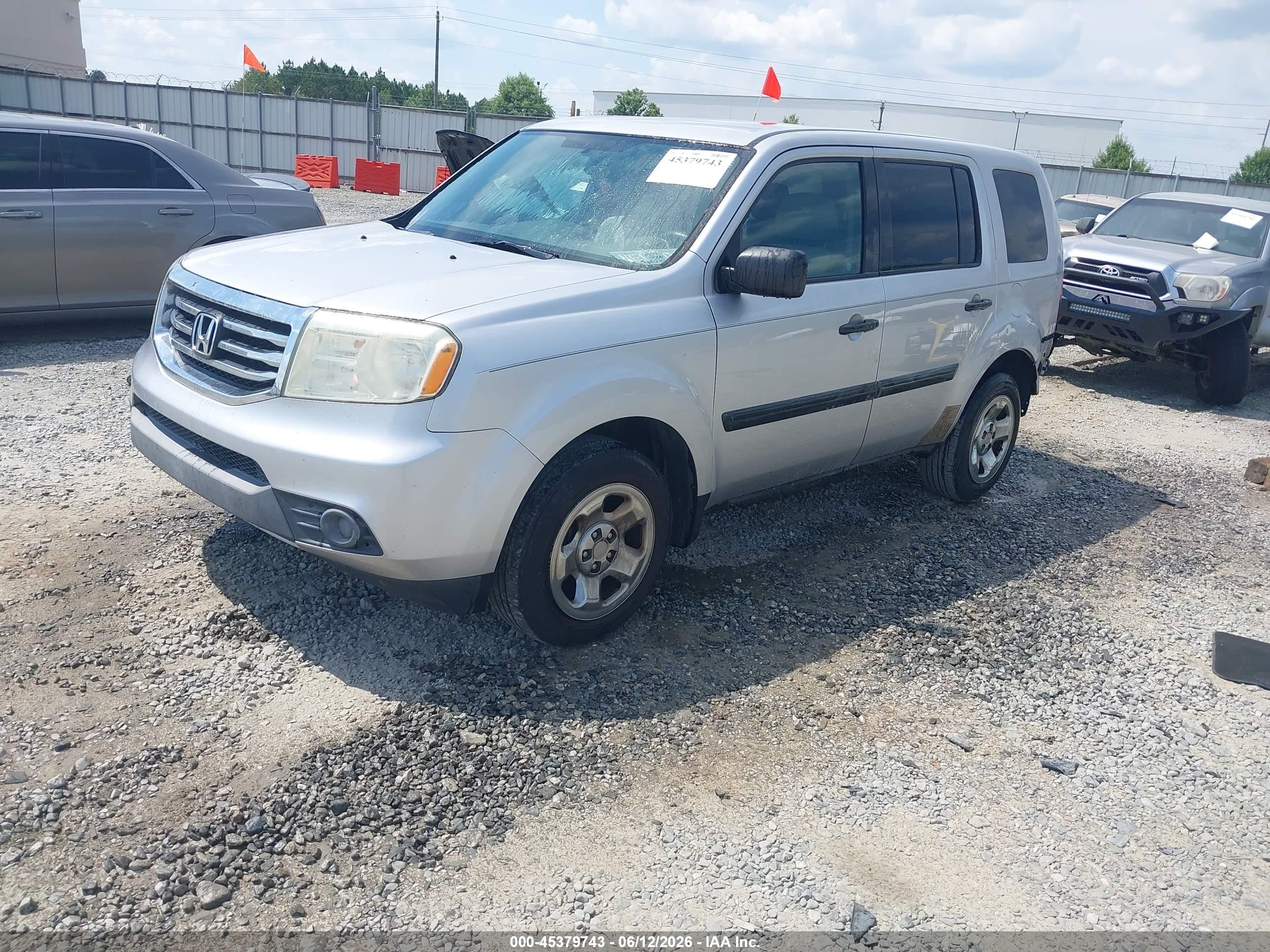2015 Honda Pilot Lx Gray vin: 5FNYF3H2XFB008822