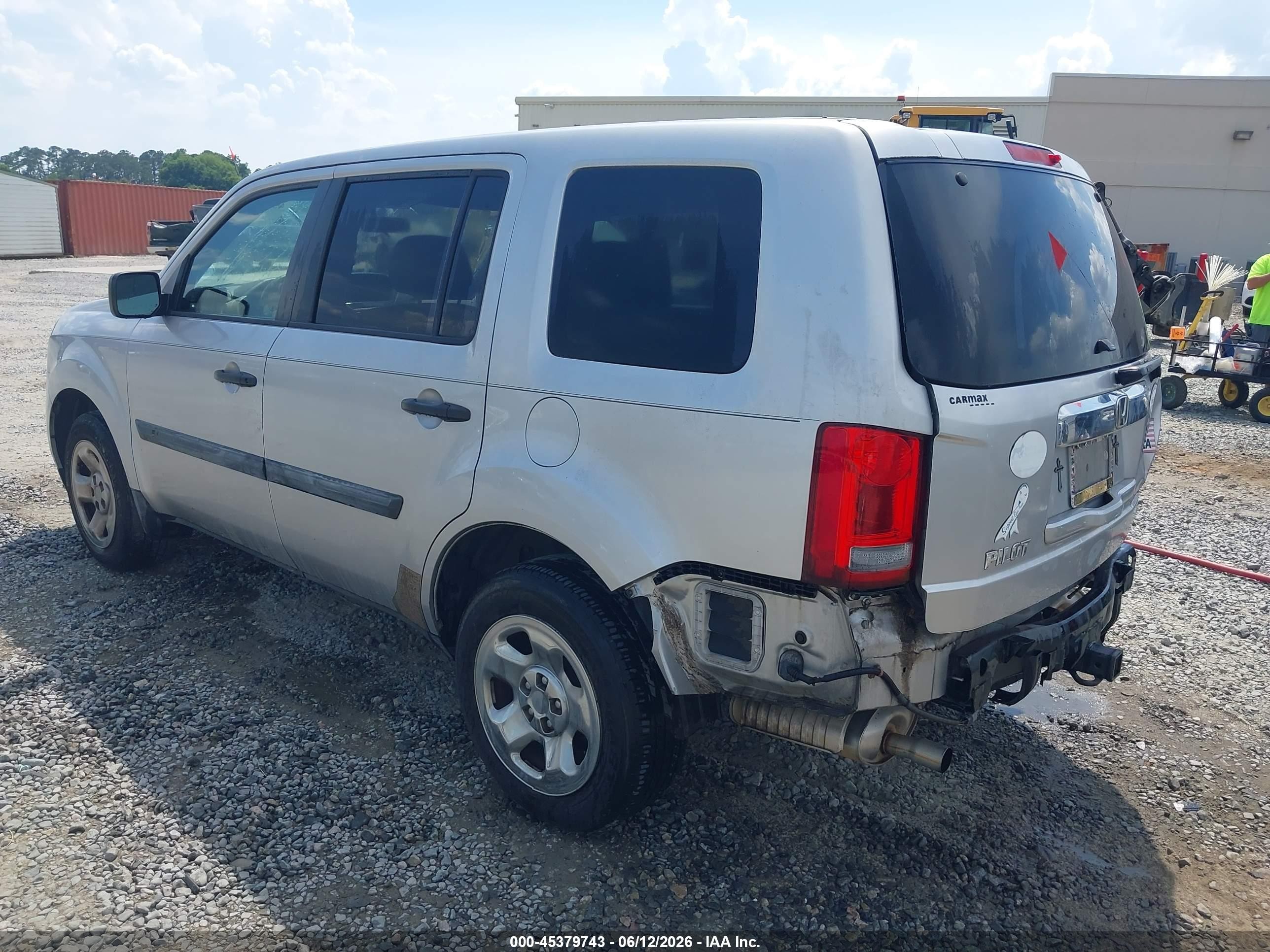 2015 Honda Pilot Lx Gray vin: 5FNYF3H2XFB008822