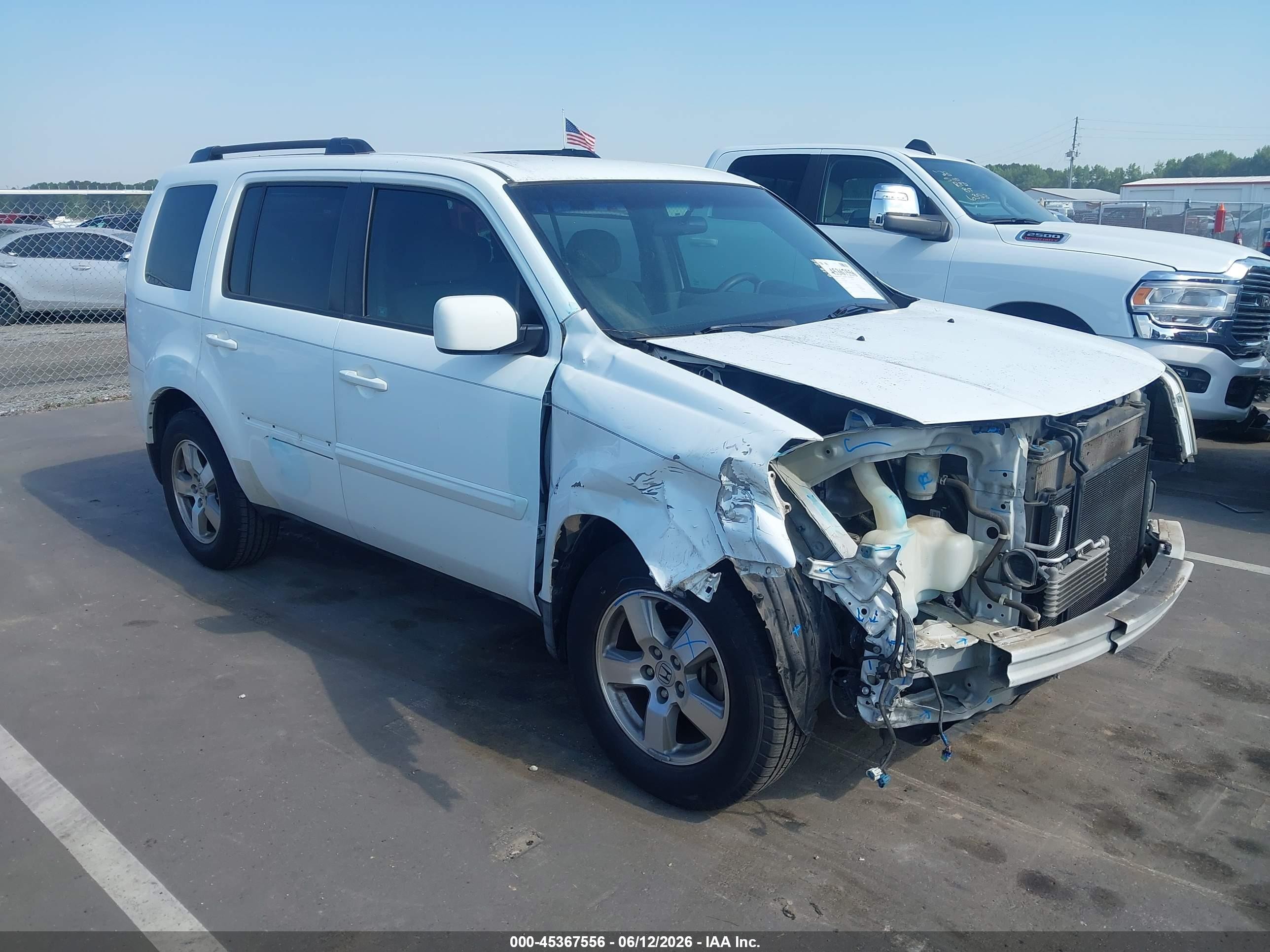 2010 Honda Pilot Ex White vin: 5FNYF3H40AB006183