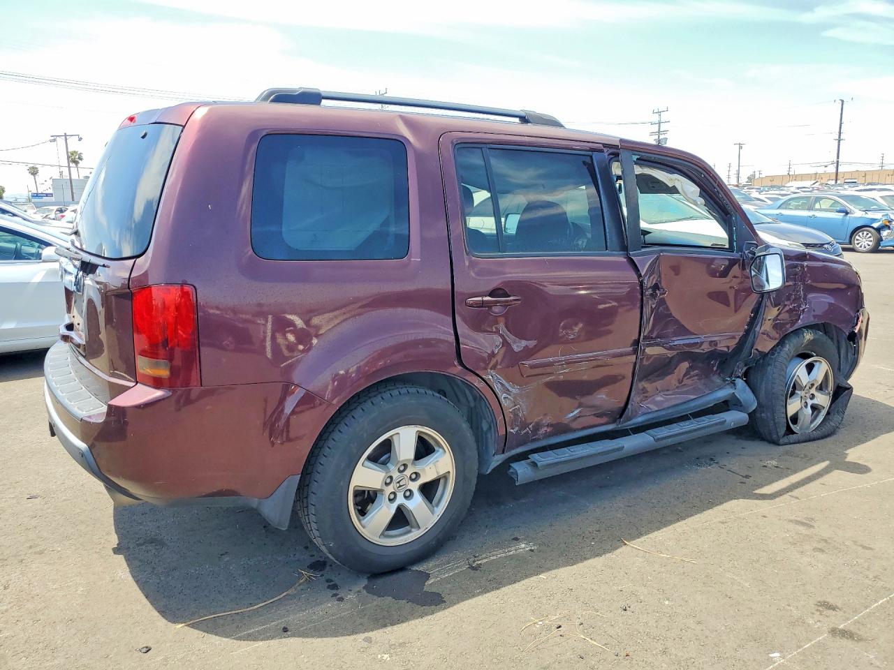 2011 Honda Pilot Ex Burgundy vin: 5FNYF3H40BB054350