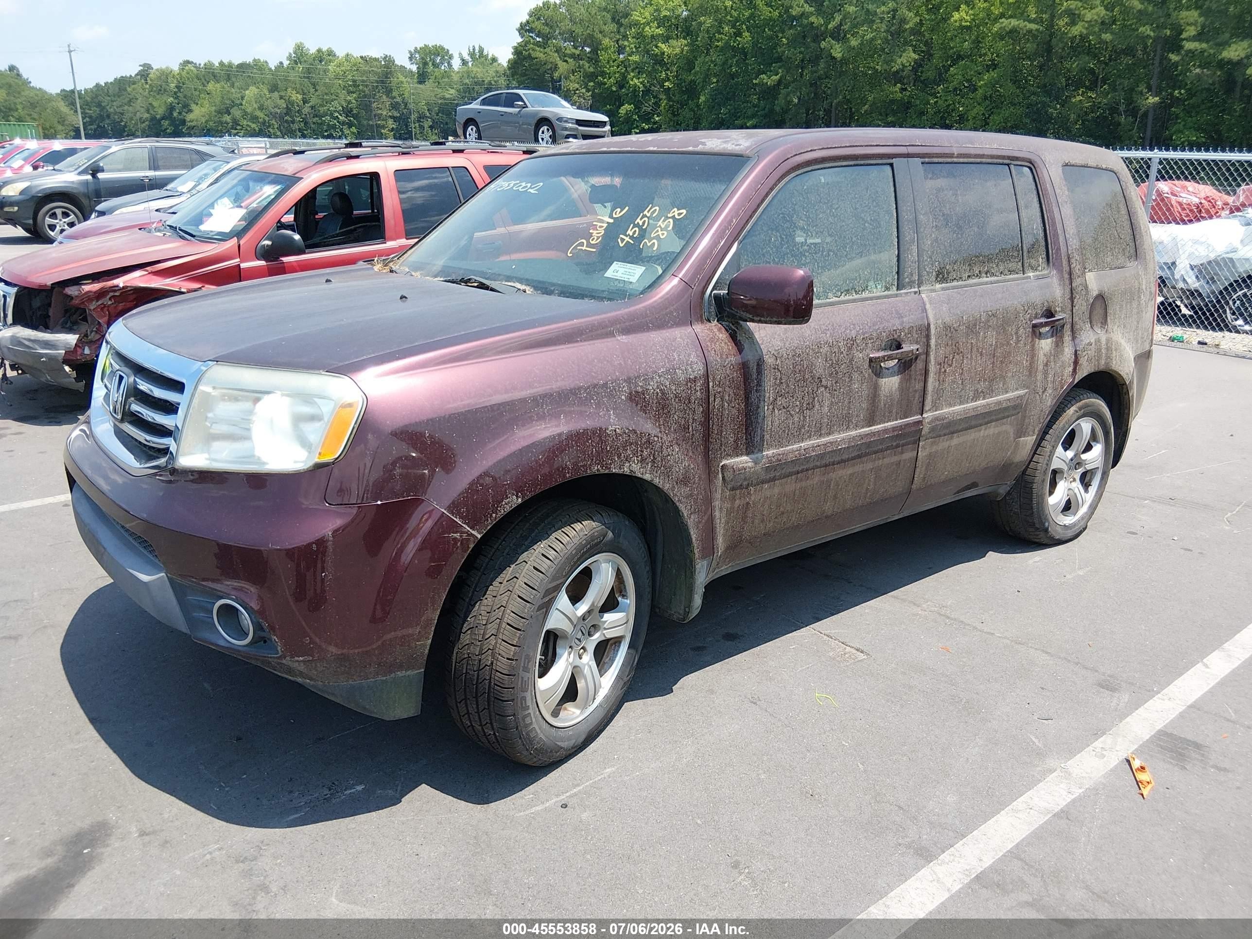 2012 Honda Pilot Ex Maroon vin: 5FNYF3H40CB040417