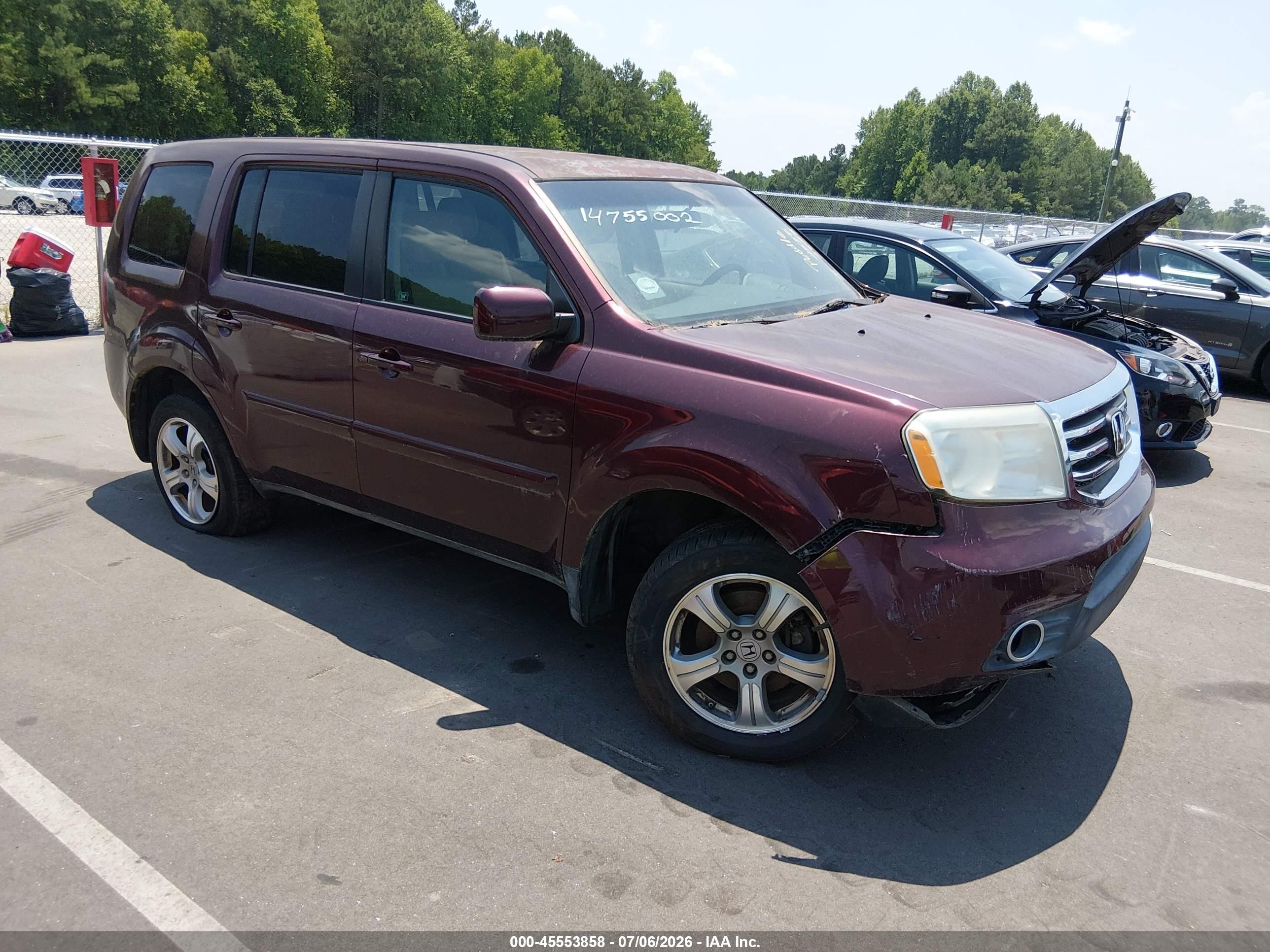 2012 Honda Pilot Ex Maroon vin: 5FNYF3H40CB040417