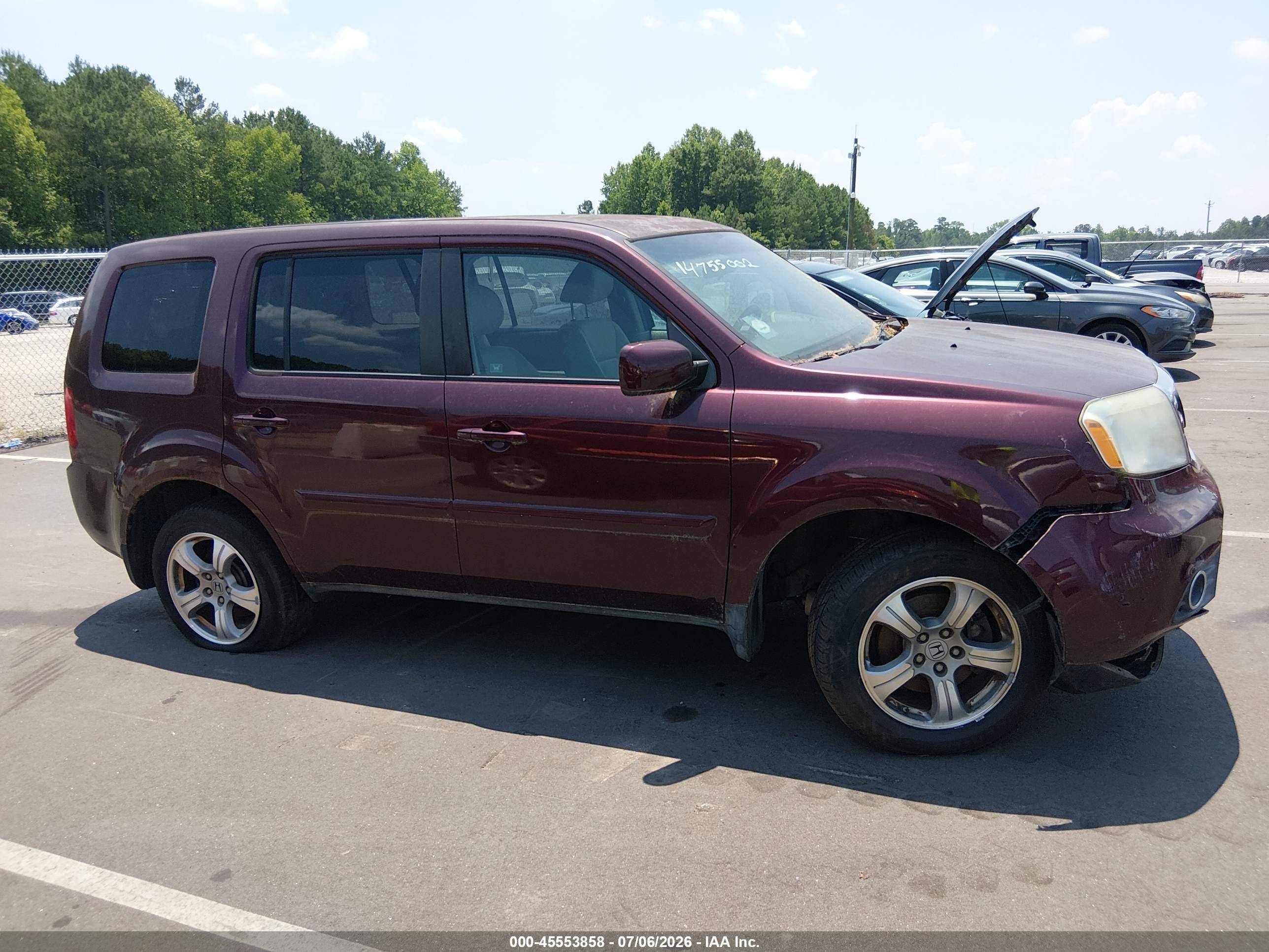 2012 Honda Pilot Ex Maroon vin: 5FNYF3H40CB040417