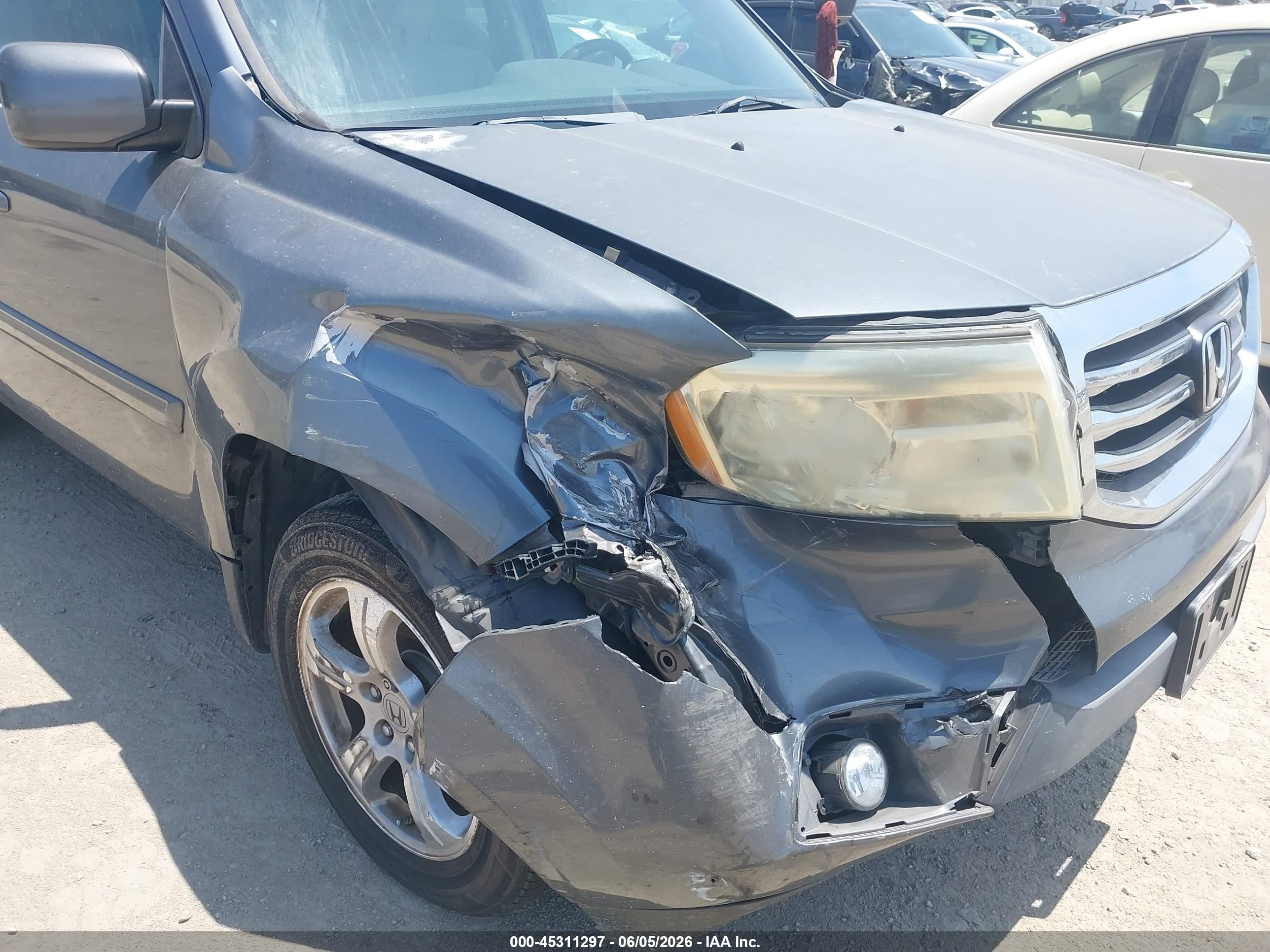2013 Honda Pilot Ex Gray vin: 5FNYF3H40DB015633