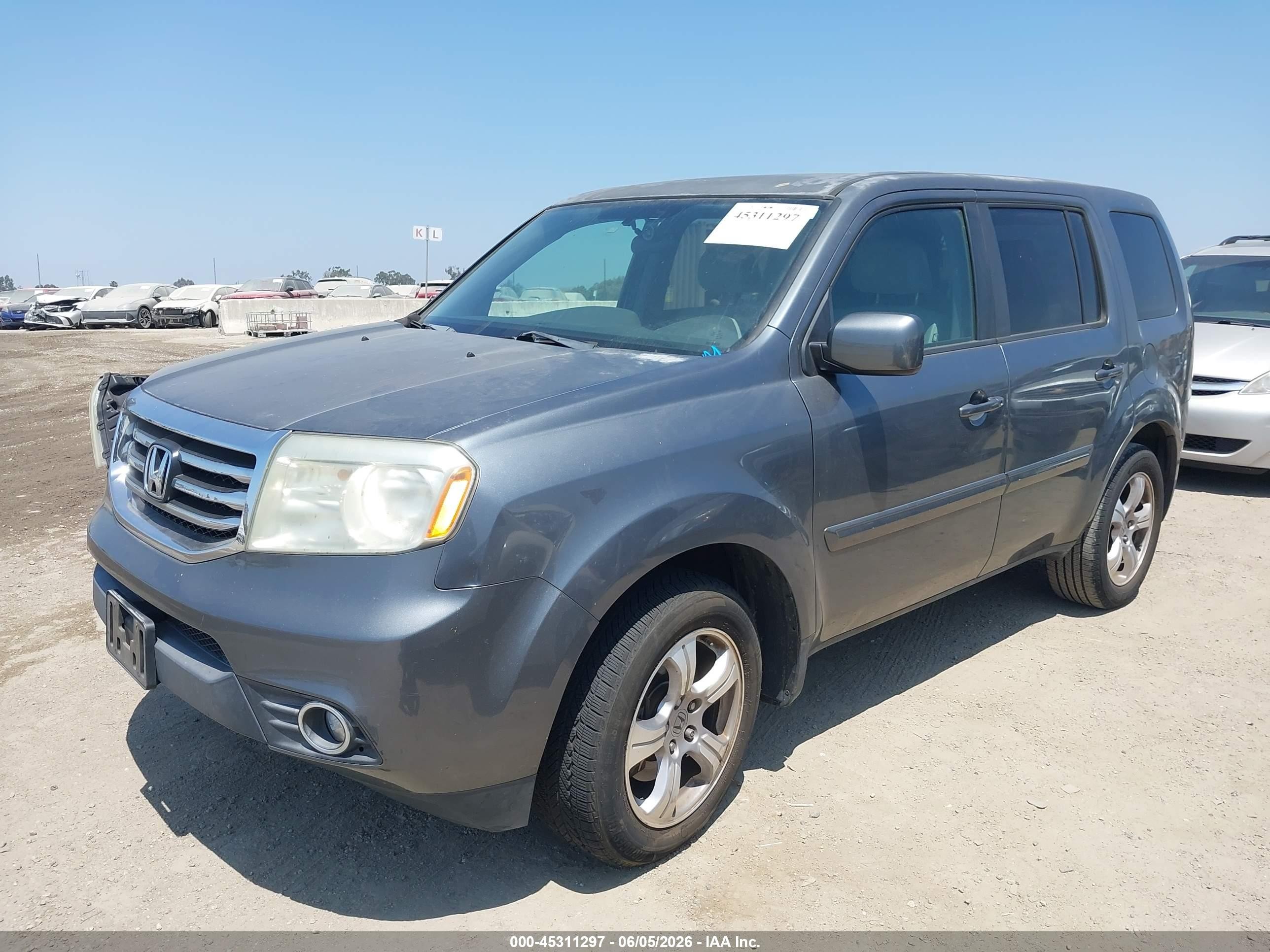 2013 Honda Pilot Ex Gray vin: 5FNYF3H40DB015633