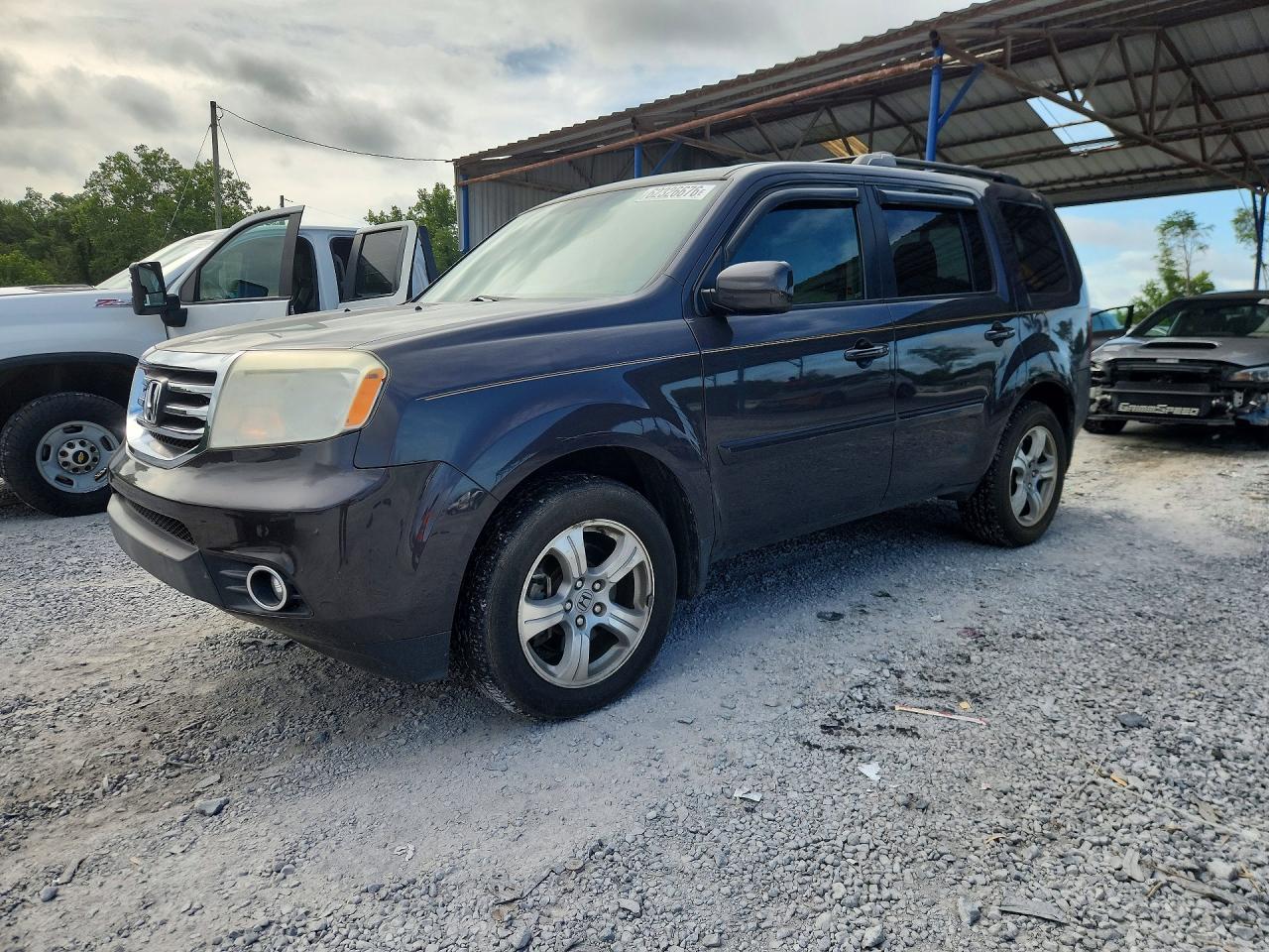 2013 Honda Pilot Ex Gray vin: 5FNYF3H40DB032741