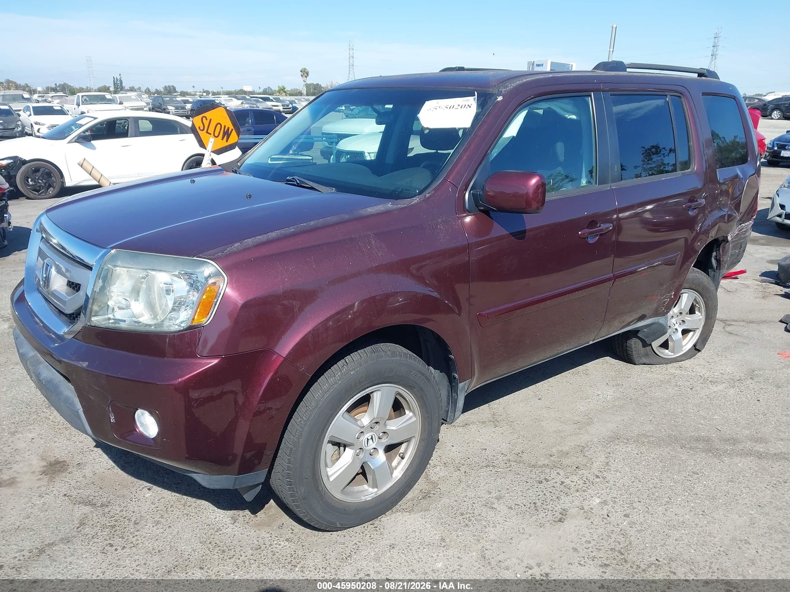 2011 Honda Pilot Ex Burgundy vin: 5FNYF3H41BB047665