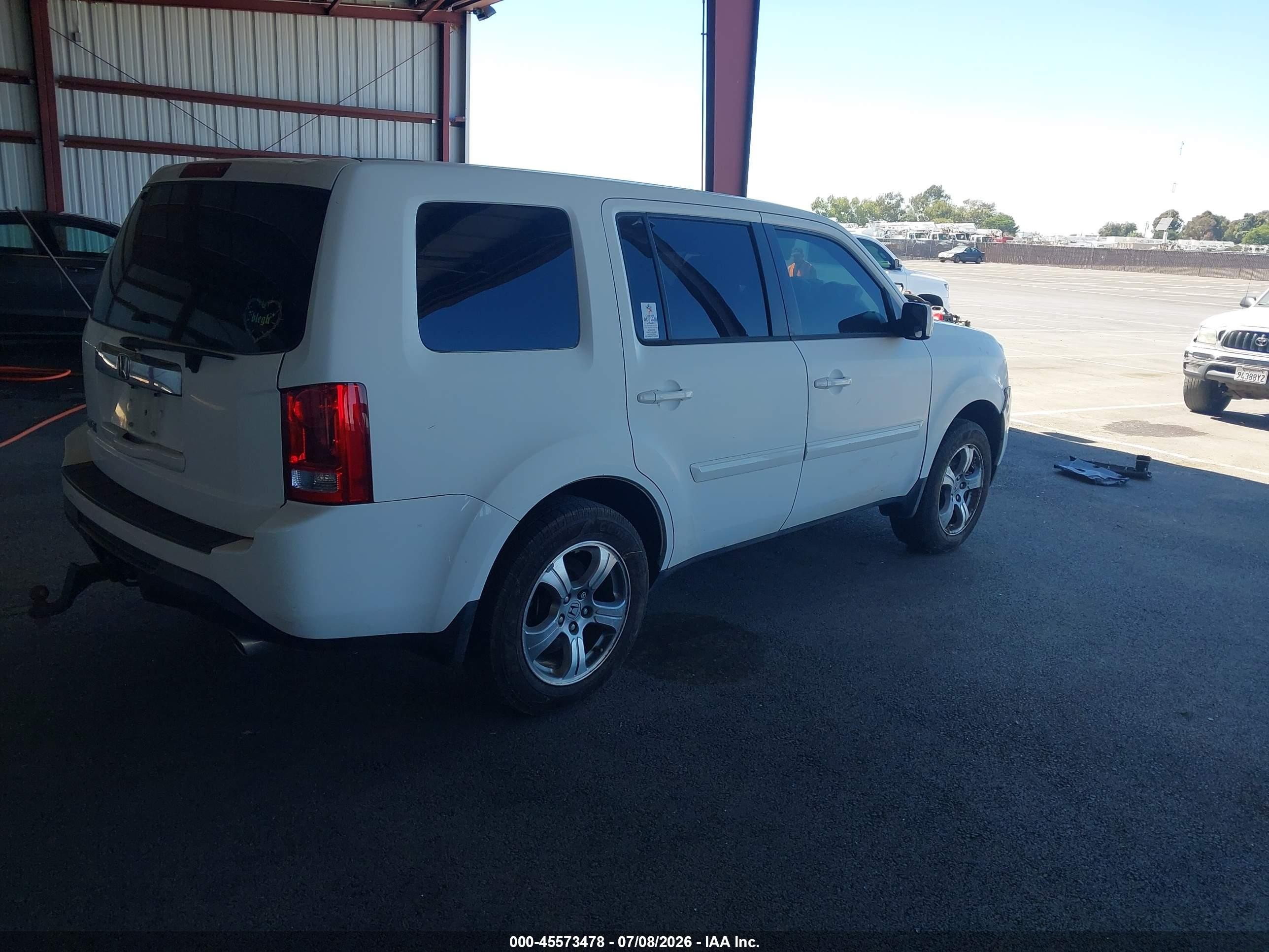 2013 Honda Pilot Ex White vin: 5FNYF3H41DB033817