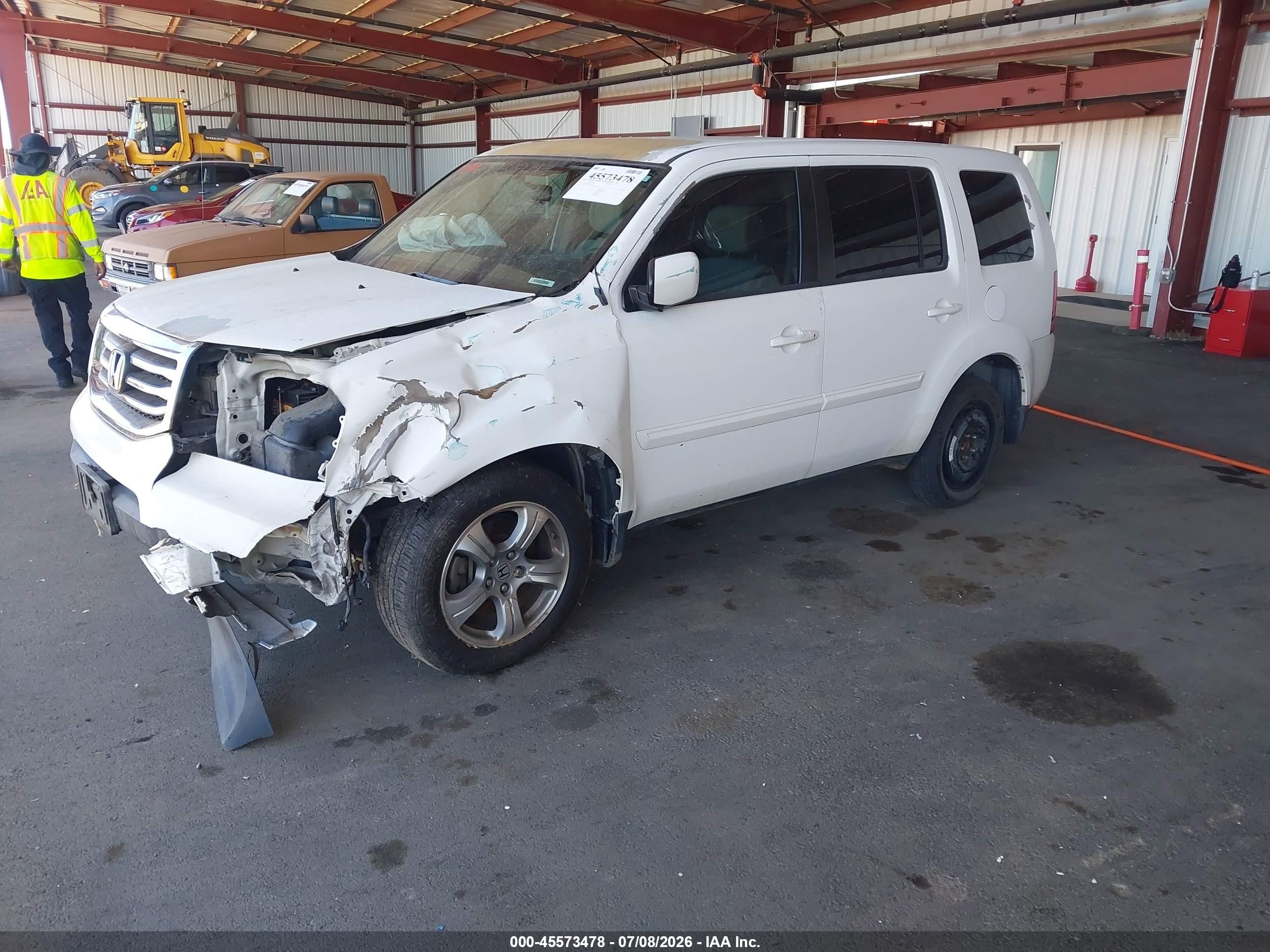 2013 Honda Pilot Ex White vin: 5FNYF3H41DB033817