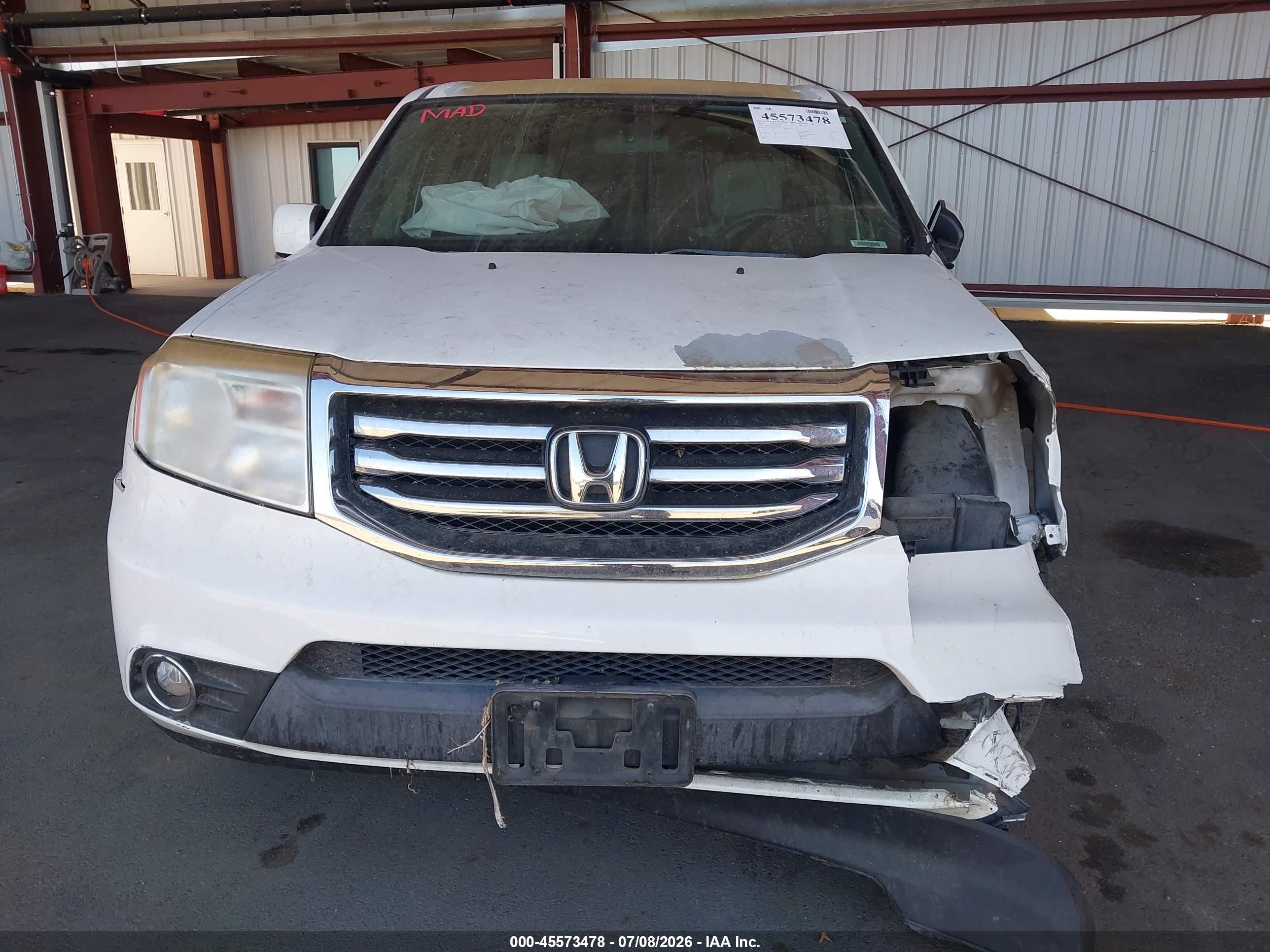 2013 Honda Pilot Ex White vin: 5FNYF3H41DB033817