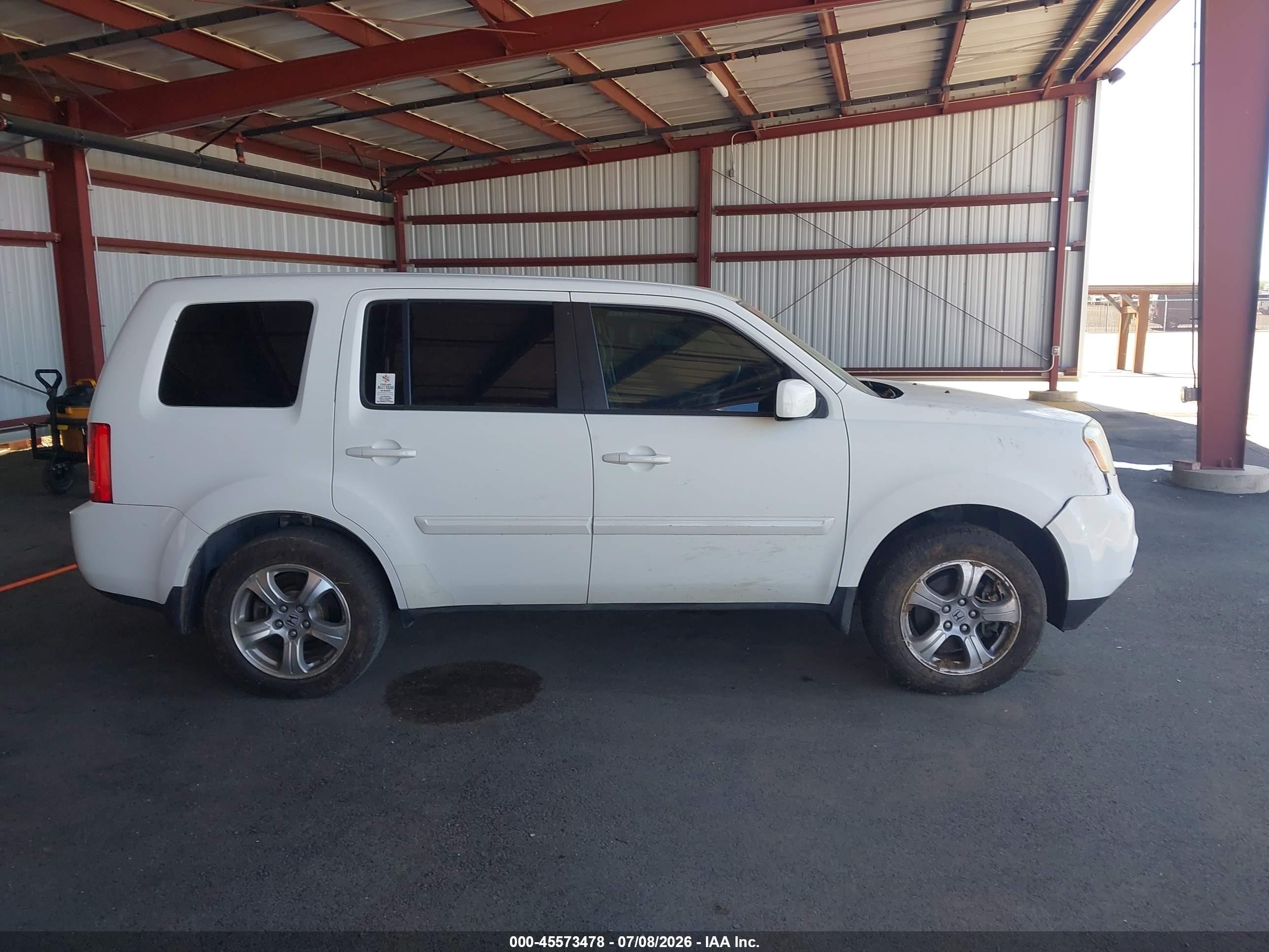 2013 Honda Pilot Ex White vin: 5FNYF3H41DB033817