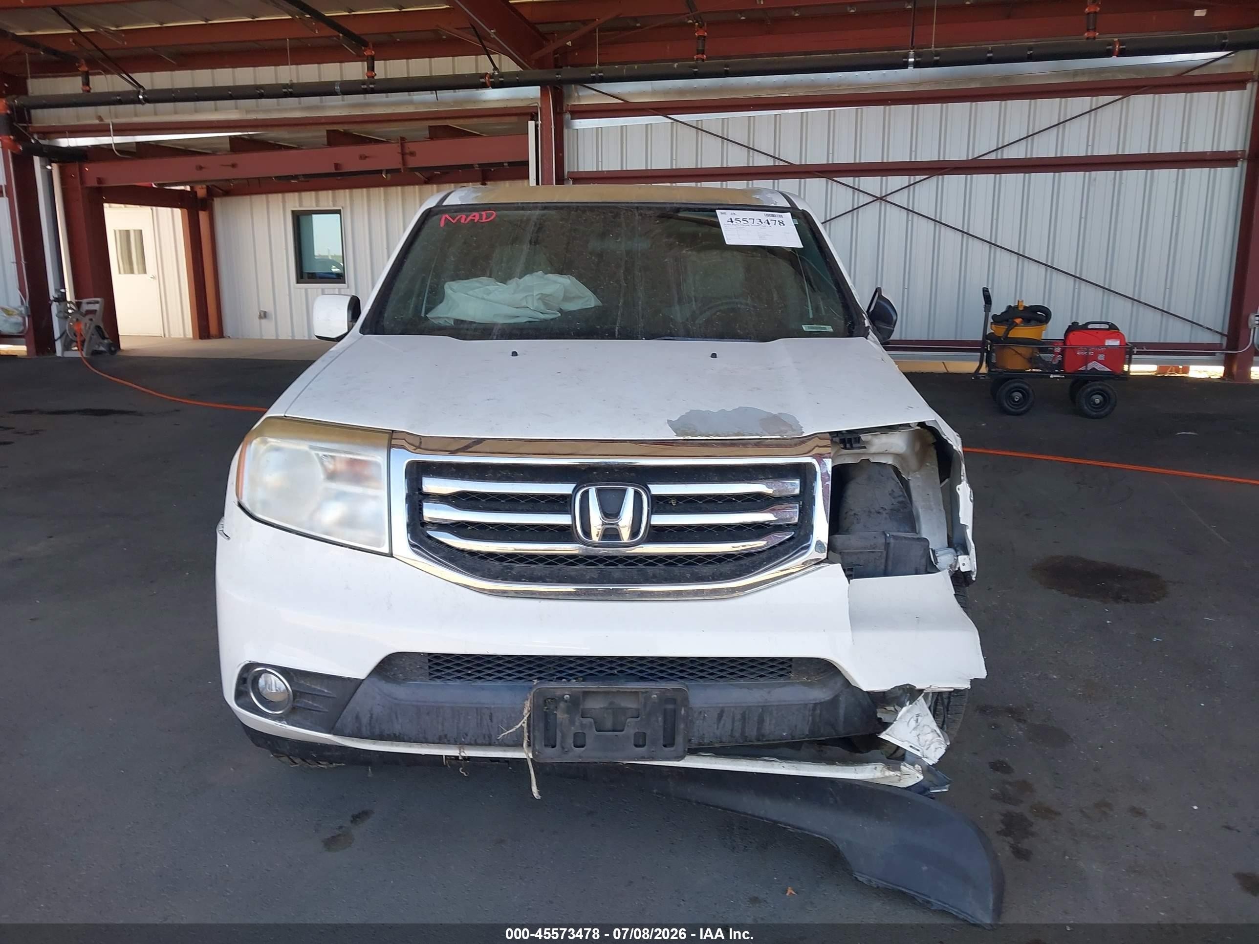 2013 Honda Pilot Ex White vin: 5FNYF3H41DB033817