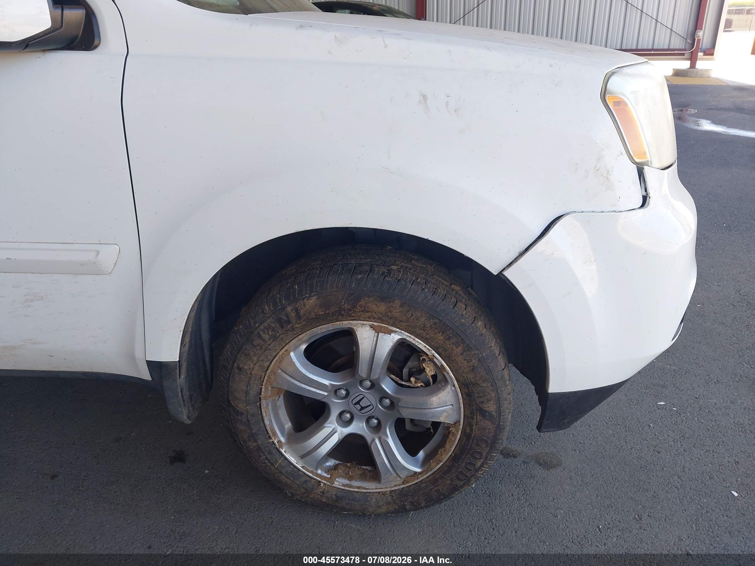 2013 Honda Pilot Ex White vin: 5FNYF3H41DB033817