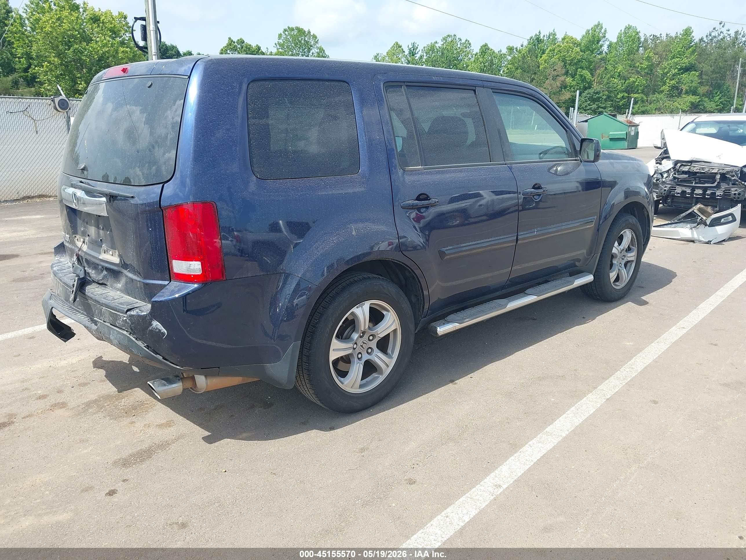 2014 Honda Pilot Ex Blue vin: 5FNYF3H41EB001127