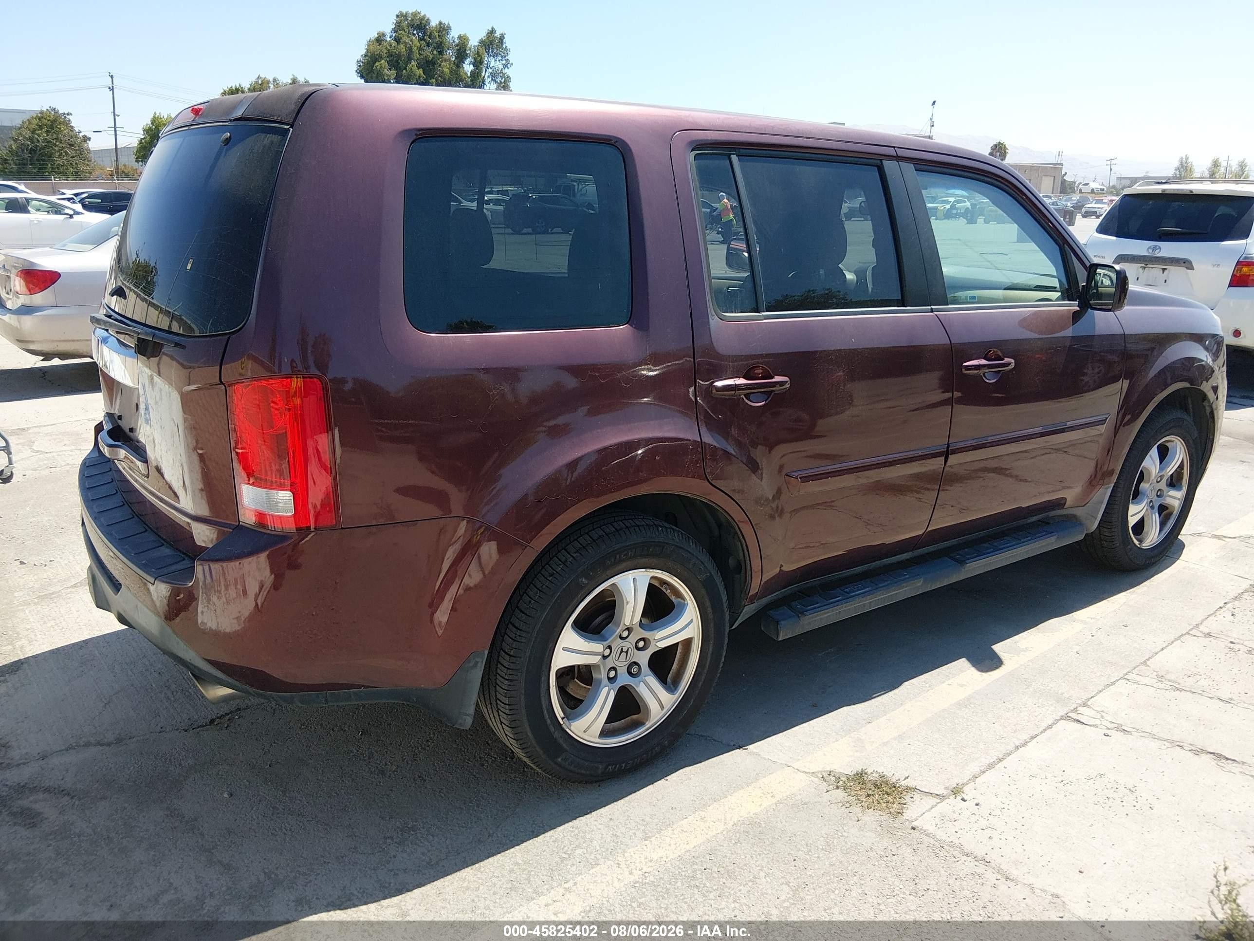 2012 Honda Pilot Ex Maroon vin: 5FNYF3H42CB023036