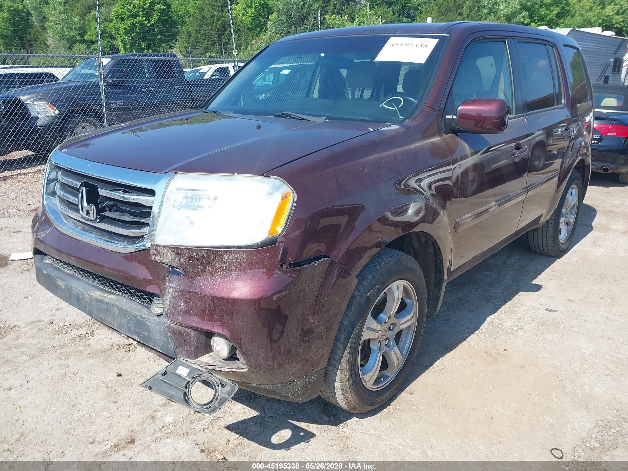 2013 Honda Pilot Ex Maroon vin: 5FNYF3H42DB018839
