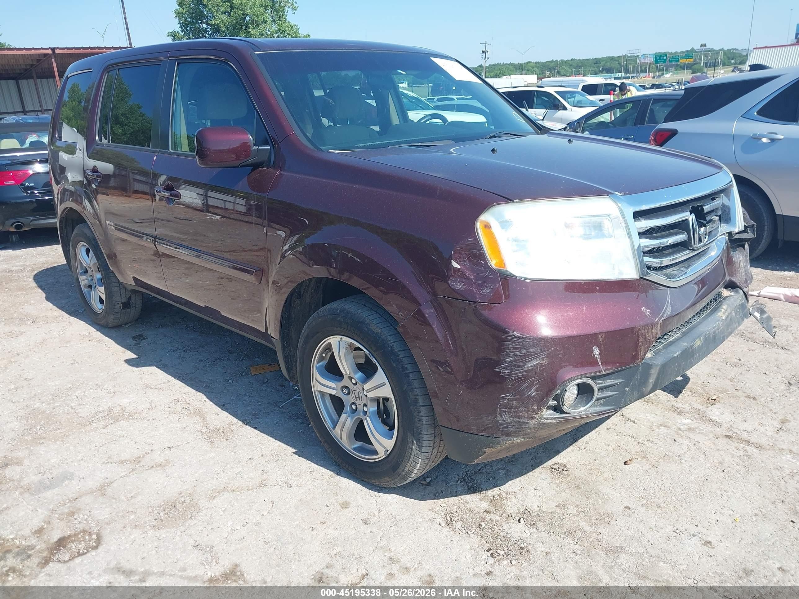 2013 Honda Pilot Ex Maroon vin: 5FNYF3H42DB018839
