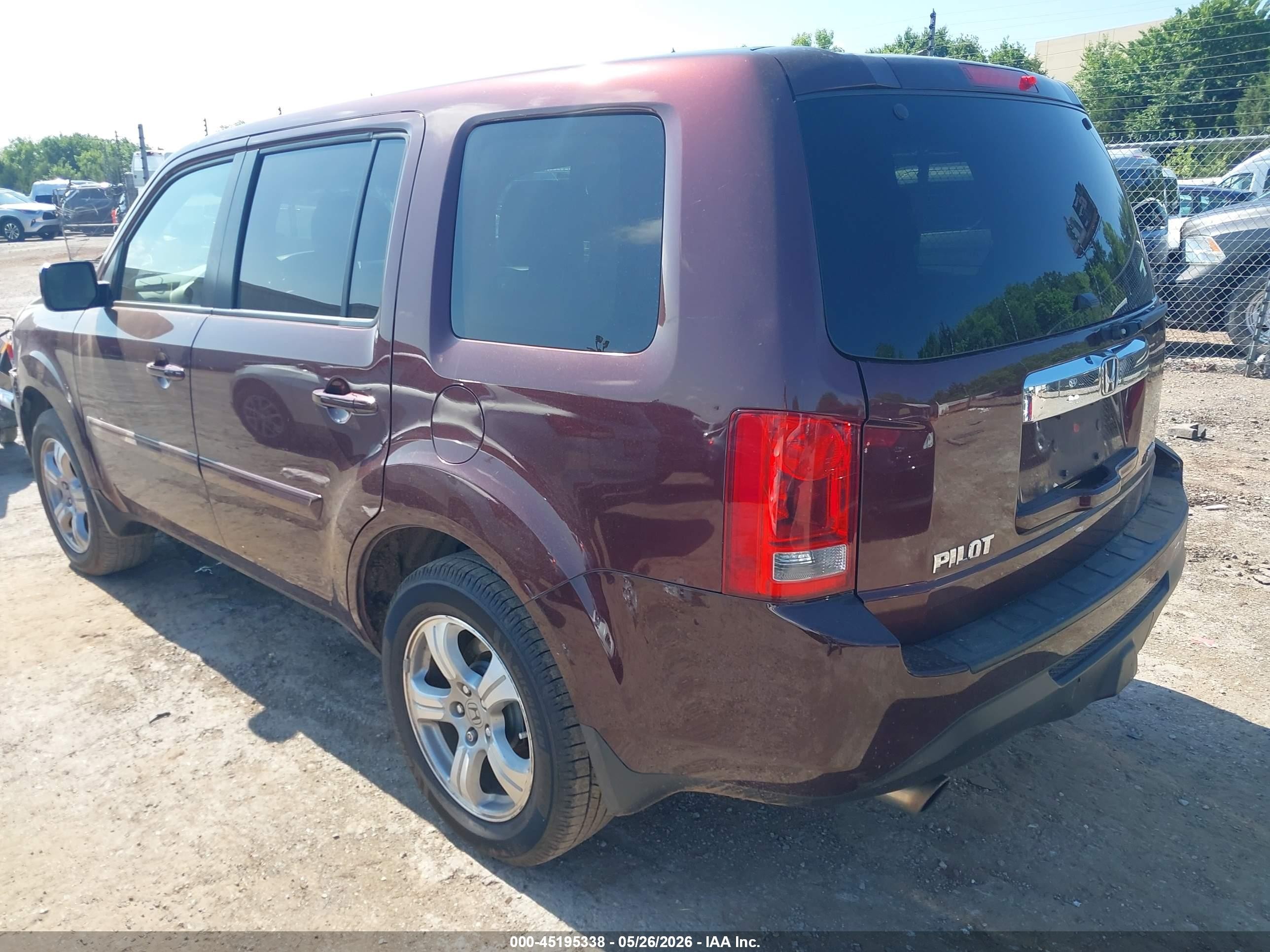 2013 Honda Pilot Ex Maroon vin: 5FNYF3H42DB018839