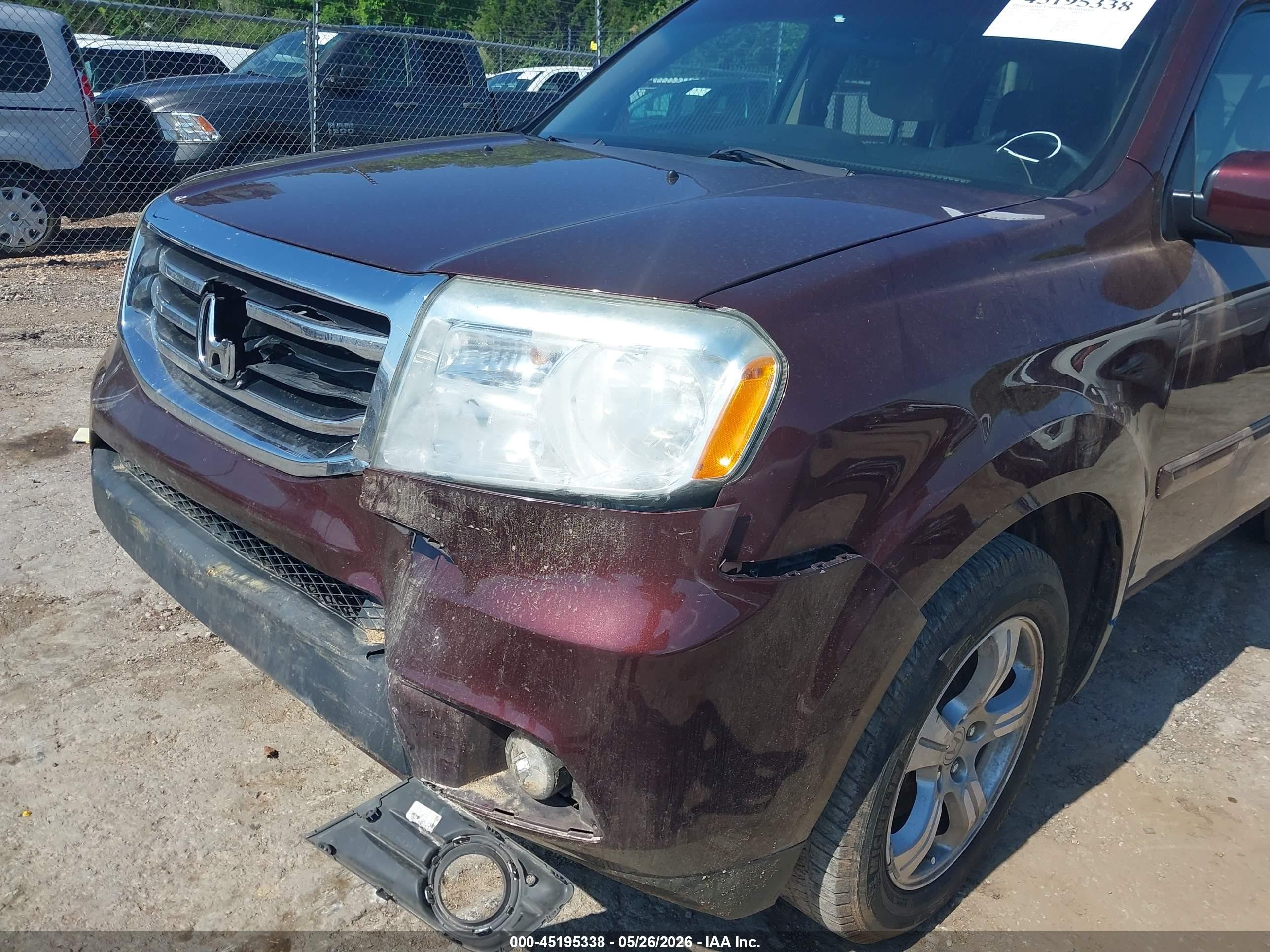 2013 Honda Pilot Ex Maroon vin: 5FNYF3H42DB018839