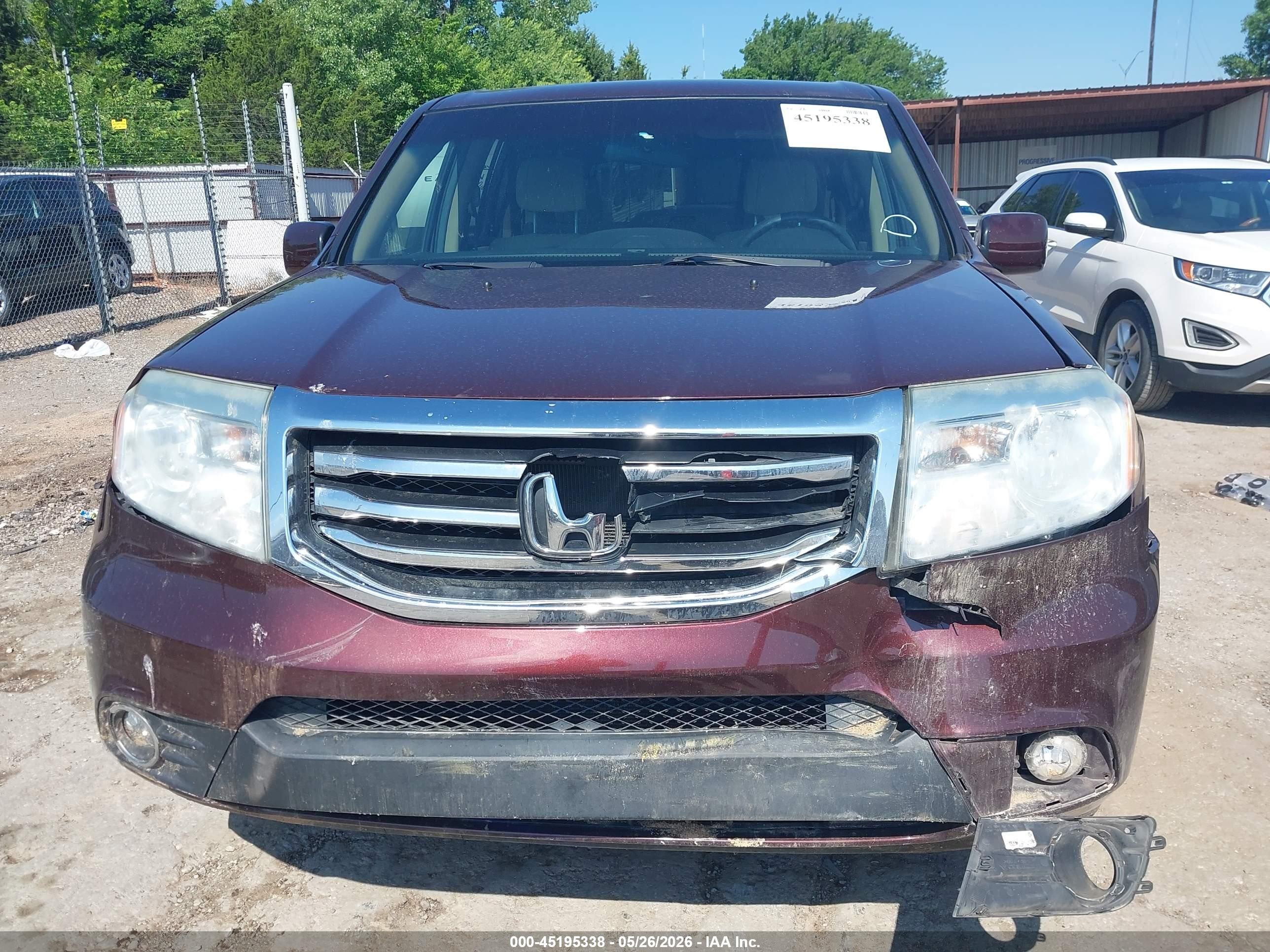 2013 Honda Pilot Ex Maroon vin: 5FNYF3H42DB018839