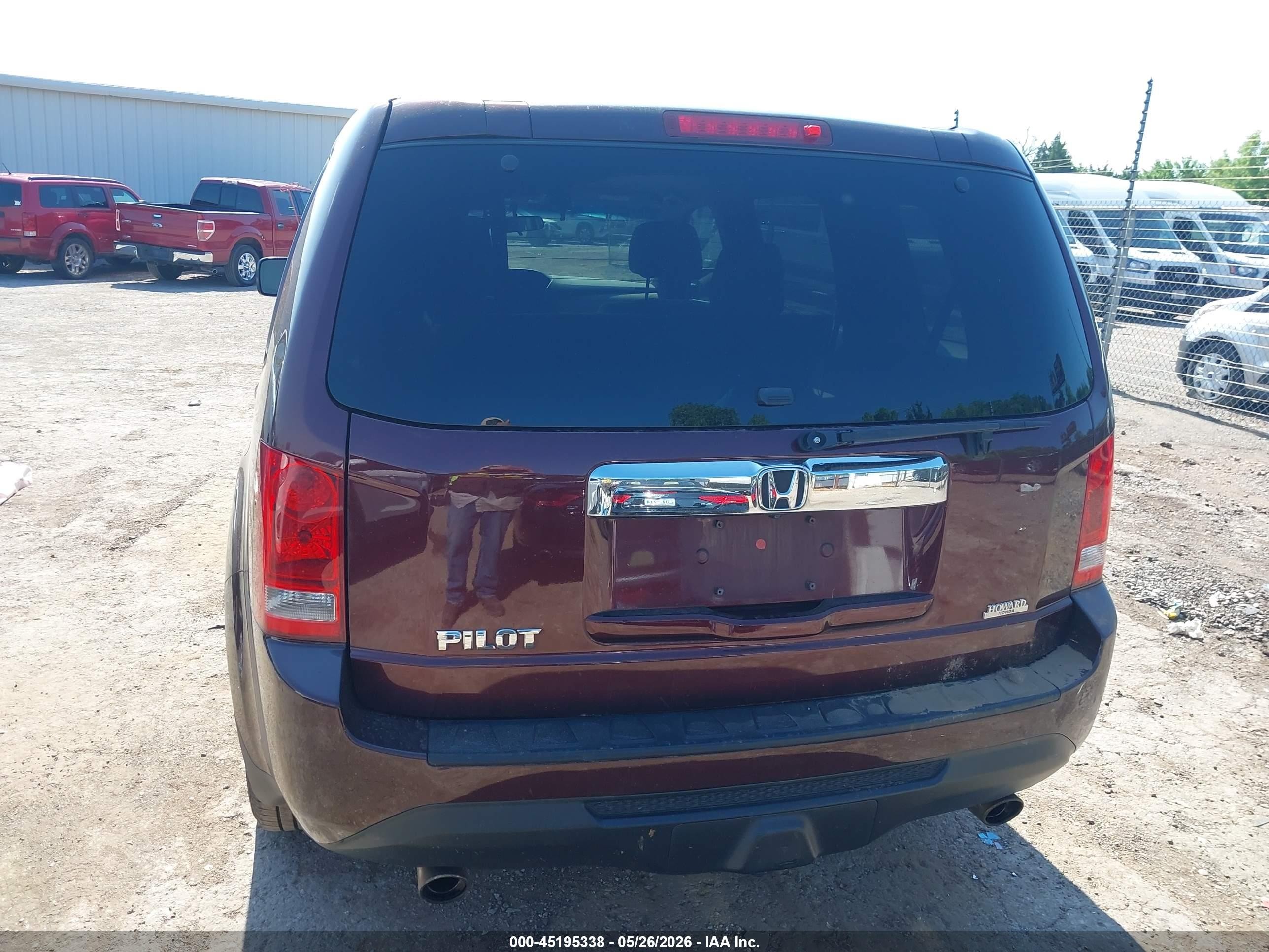 2013 Honda Pilot Ex Maroon vin: 5FNYF3H42DB018839