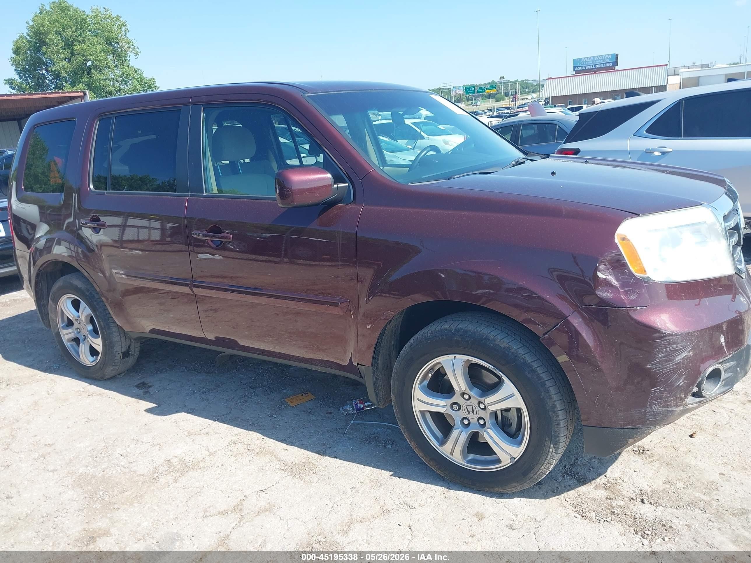 2013 Honda Pilot Ex Maroon vin: 5FNYF3H42DB018839