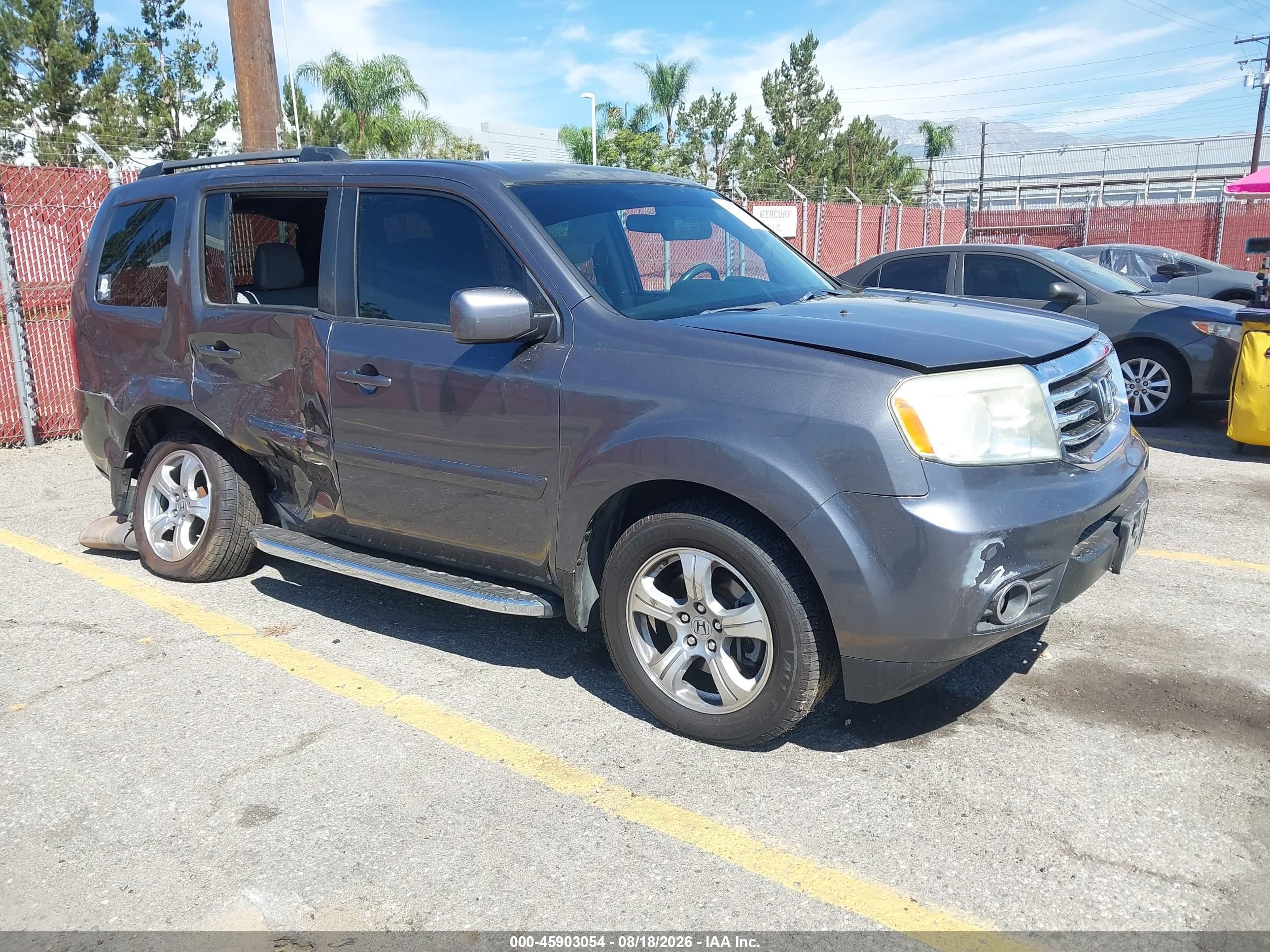 2014 Honda Pilot Ex Gray vin: 5FNYF3H42EB027185