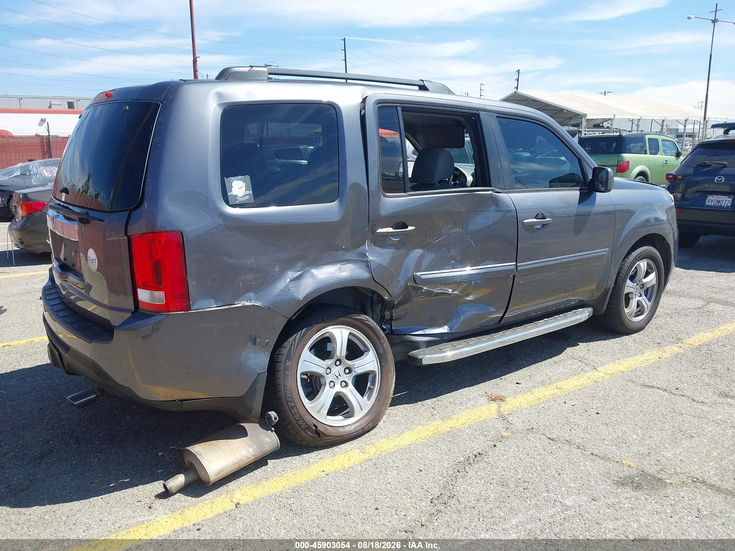 2014 Honda Pilot Ex Gray vin: 5FNYF3H42EB027185