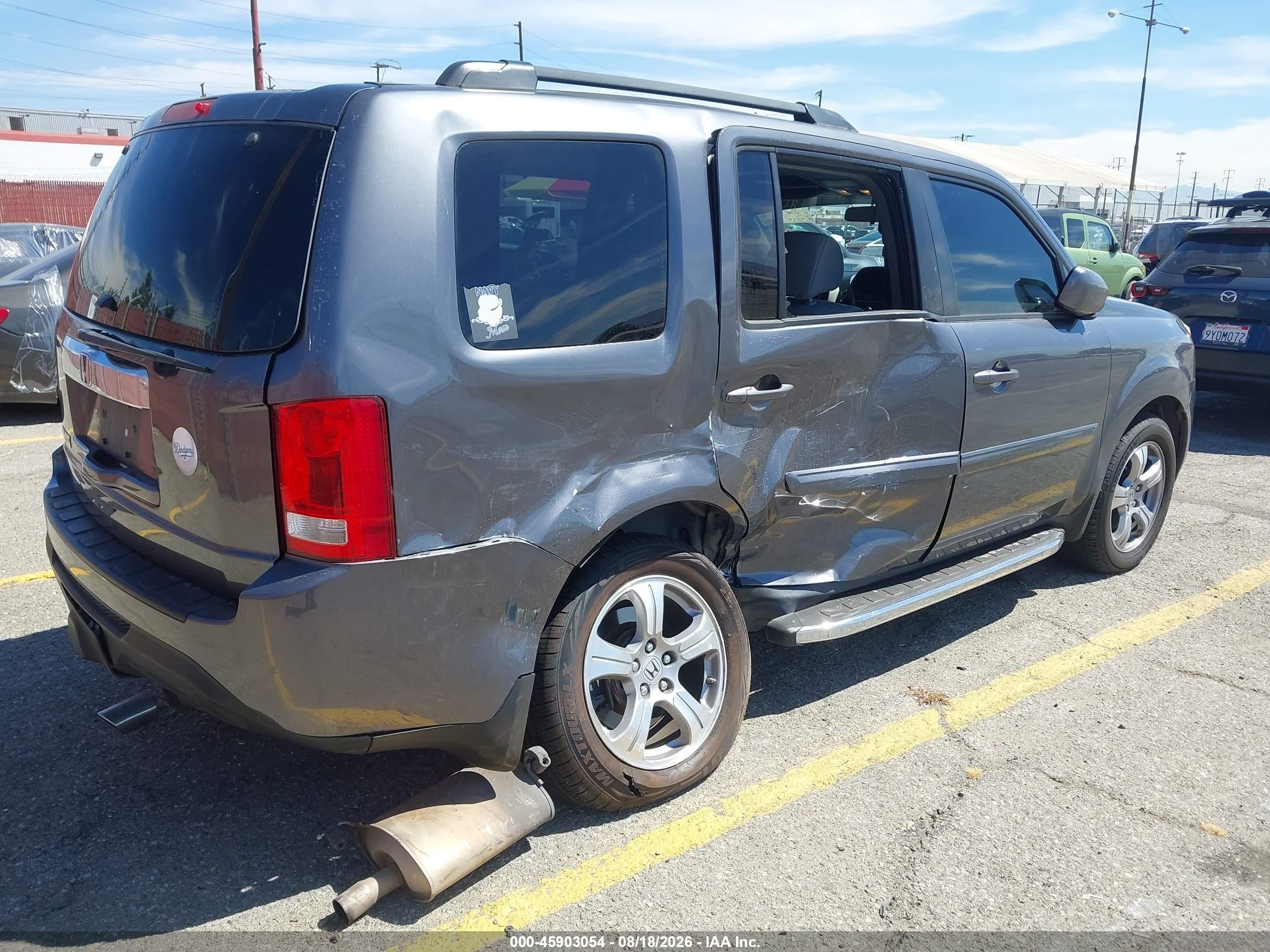 2014 Honda Pilot Ex Gray vin: 5FNYF3H42EB027185
