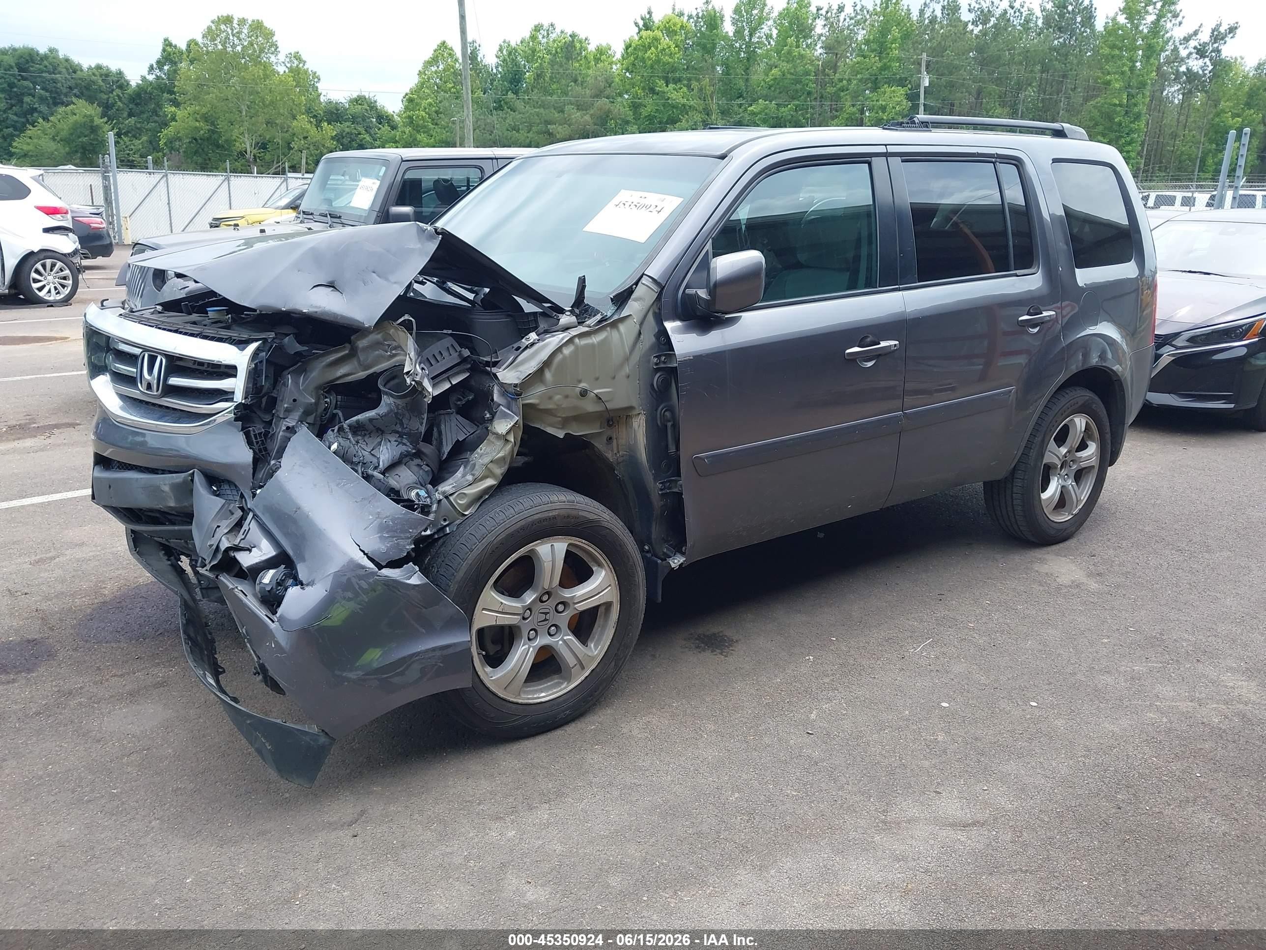 2015 Honda Pilot Ex Gray vin: 5FNYF3H42FB007519