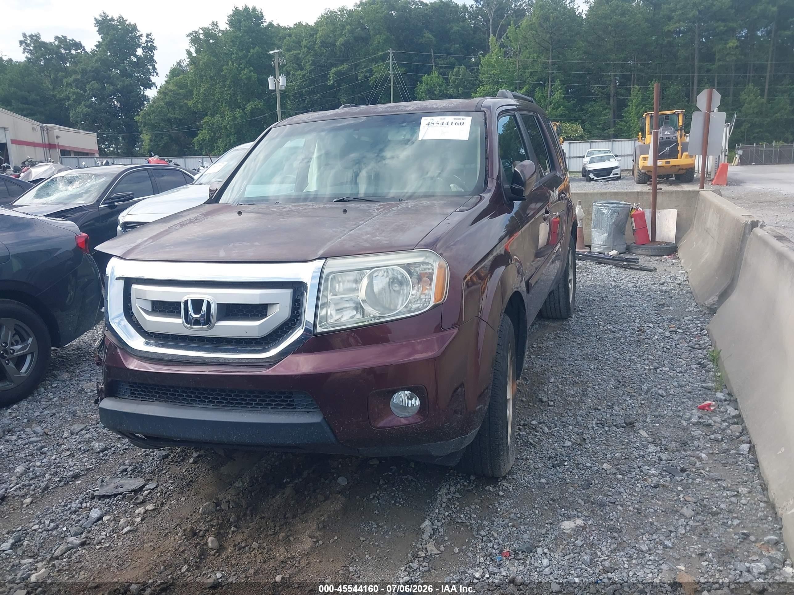 2010 Honda Pilot Ex Burgundy vin: 5FNYF3H43AB013757