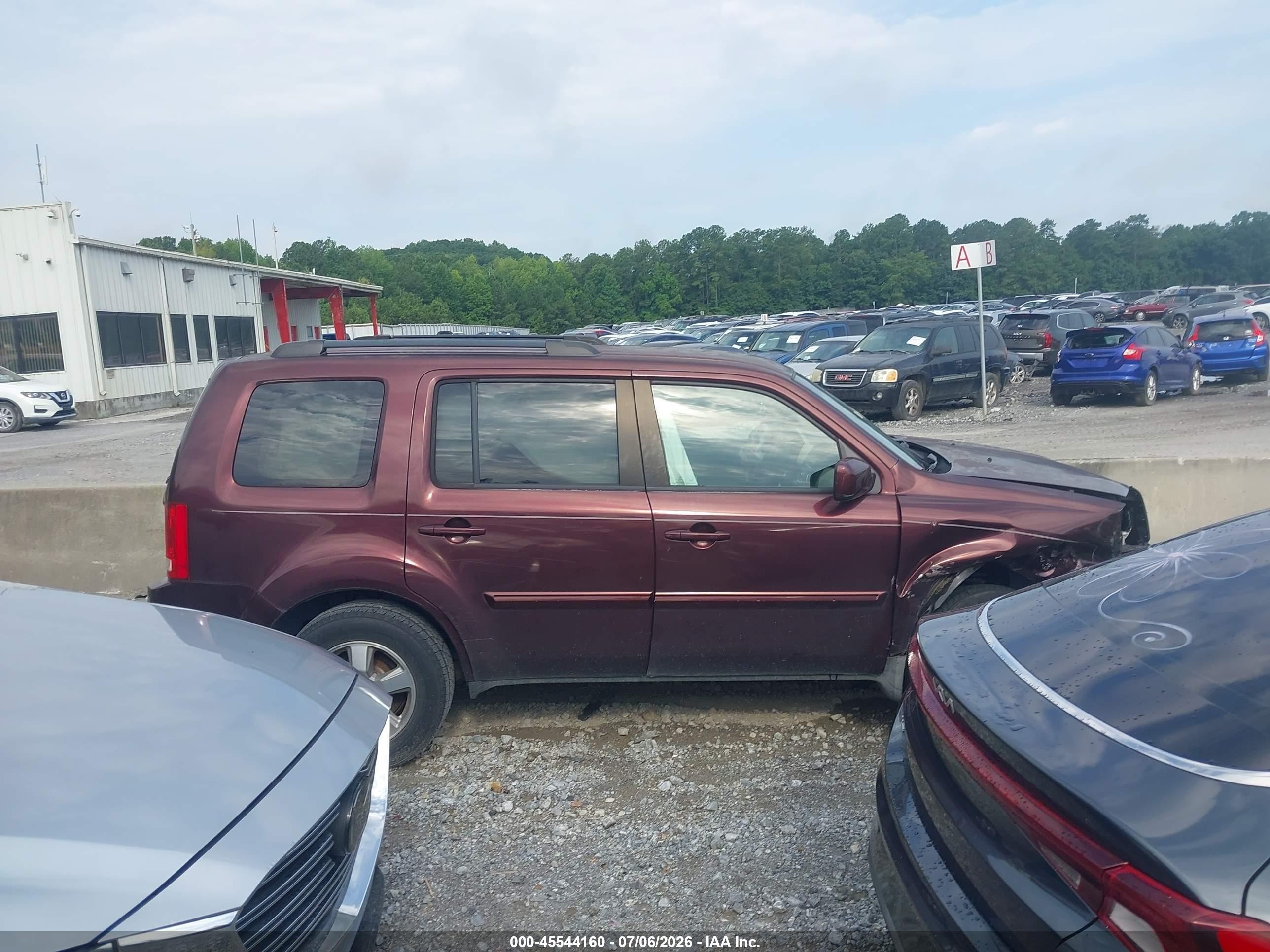 2010 Honda Pilot Ex Burgundy vin: 5FNYF3H43AB013757