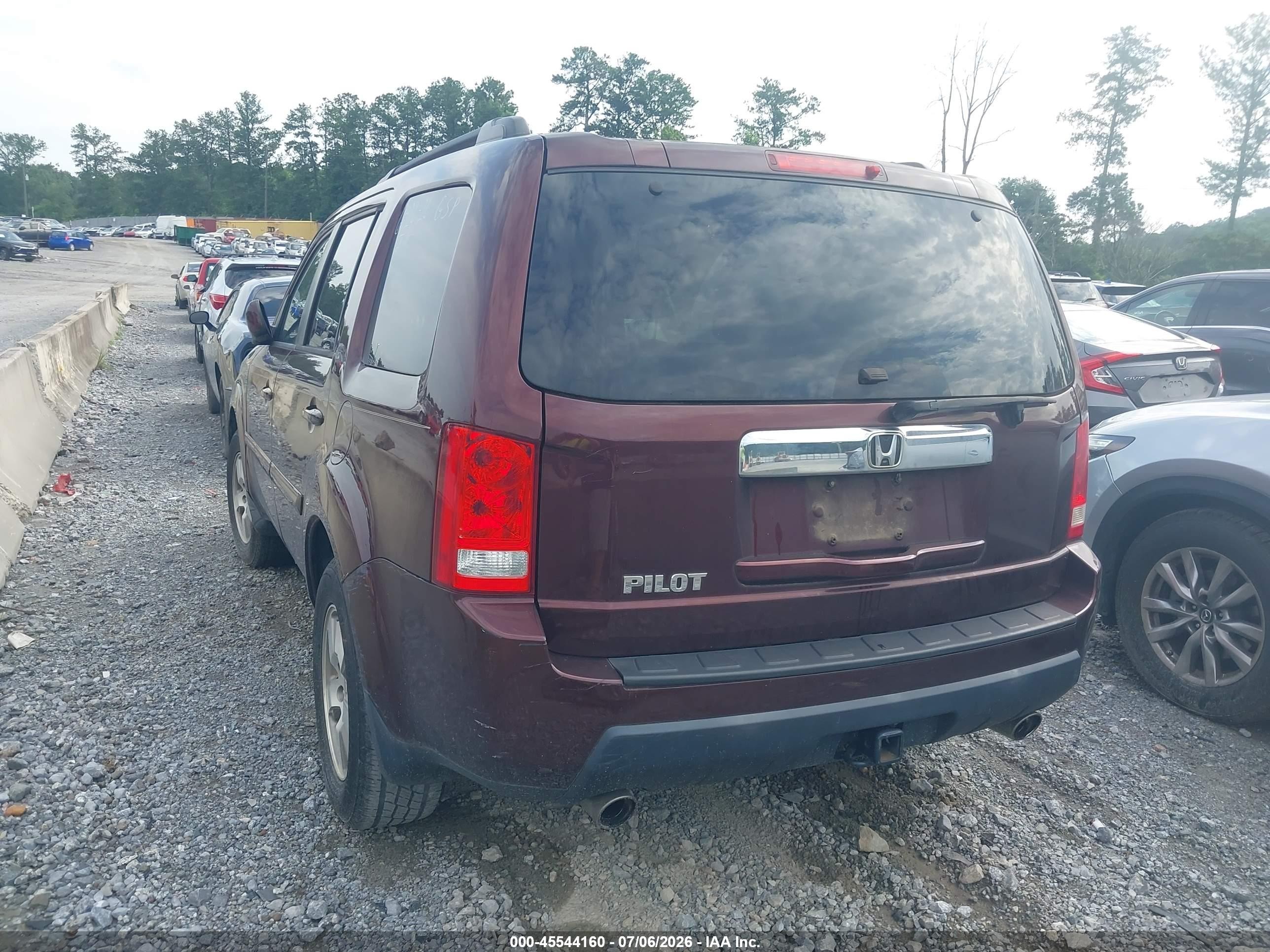 2010 Honda Pilot Ex Burgundy vin: 5FNYF3H43AB013757