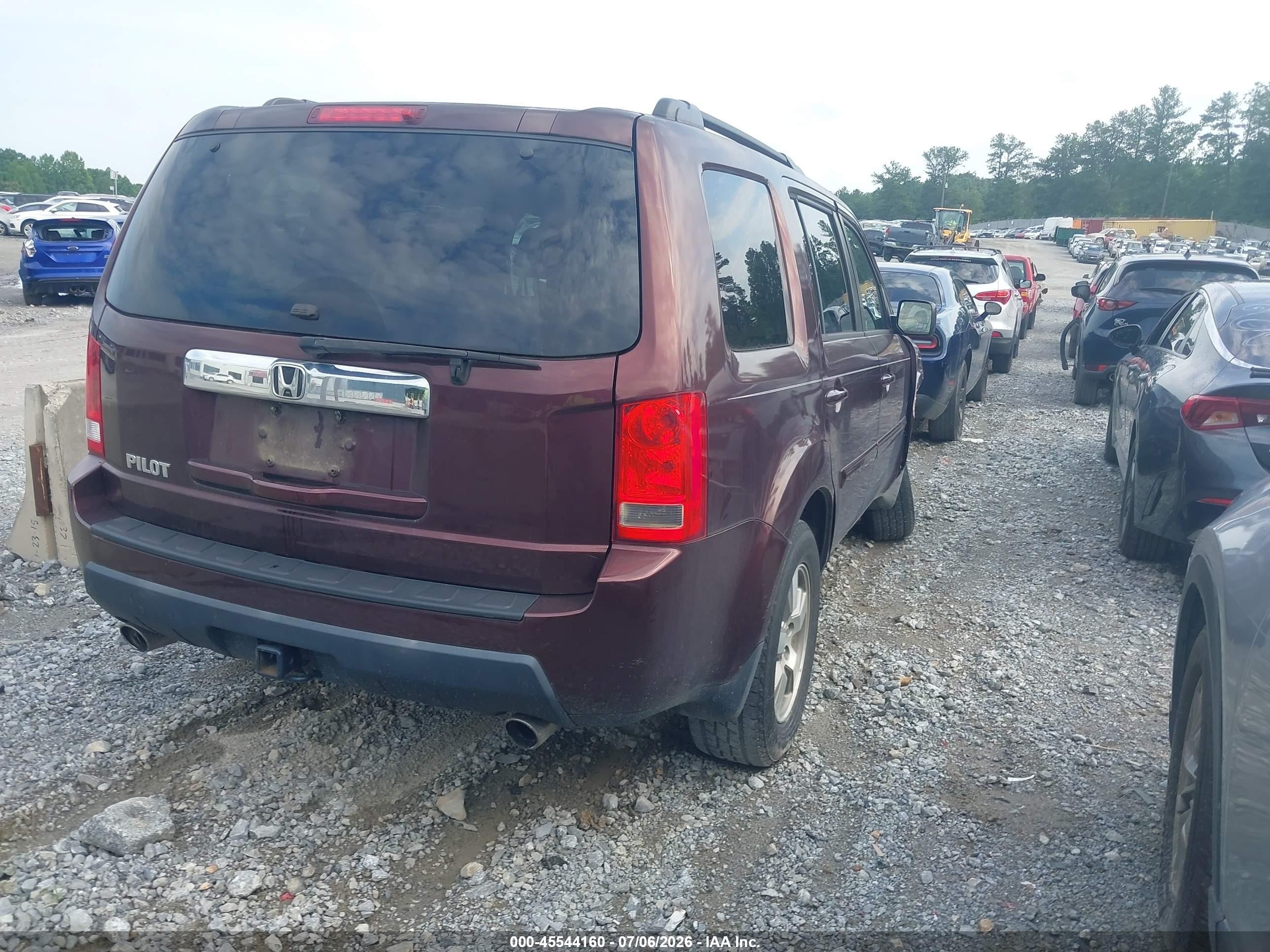 2010 Honda Pilot Ex Burgundy vin: 5FNYF3H43AB013757