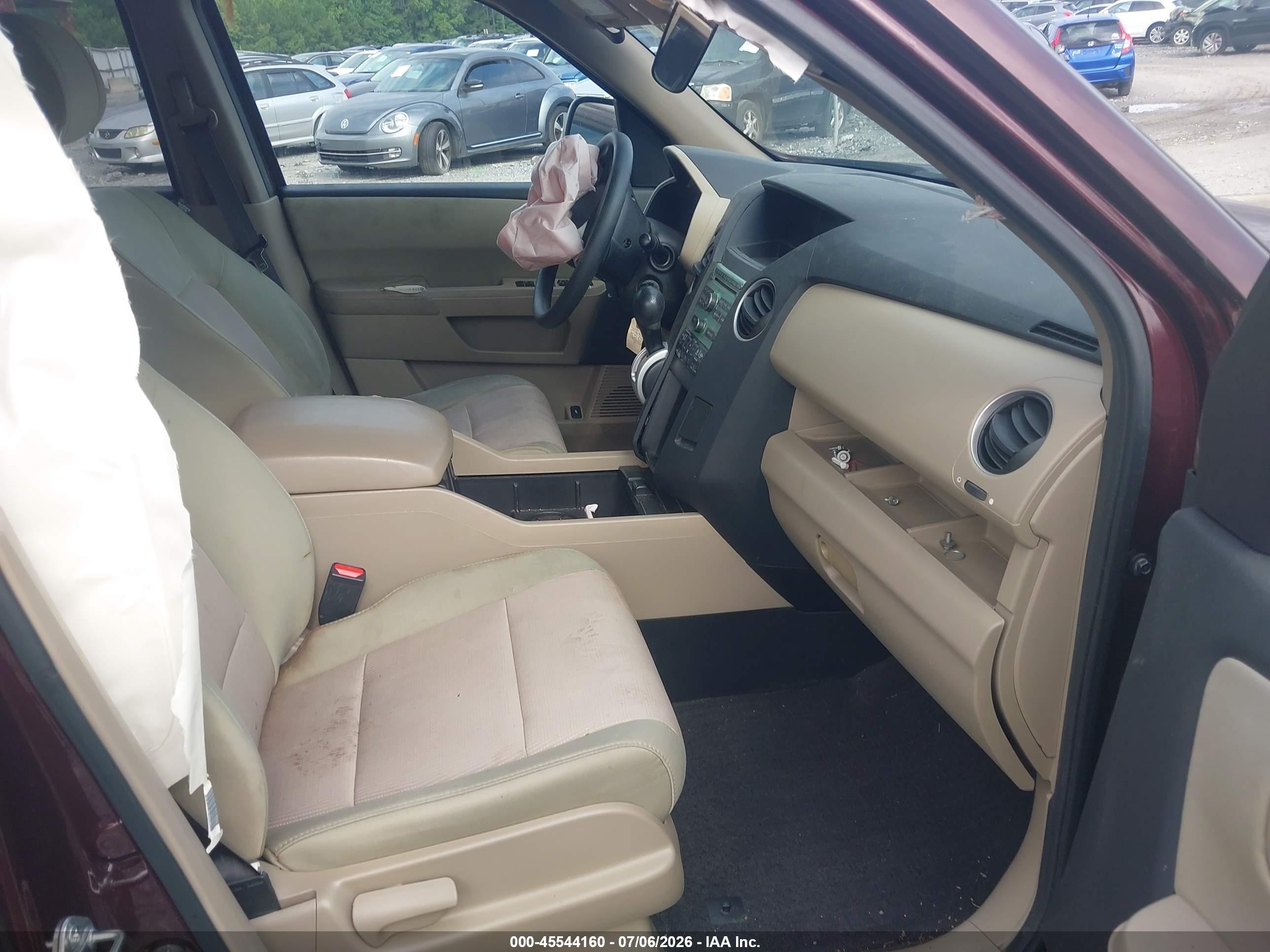 2010 Honda Pilot Ex Burgundy vin: 5FNYF3H43AB013757