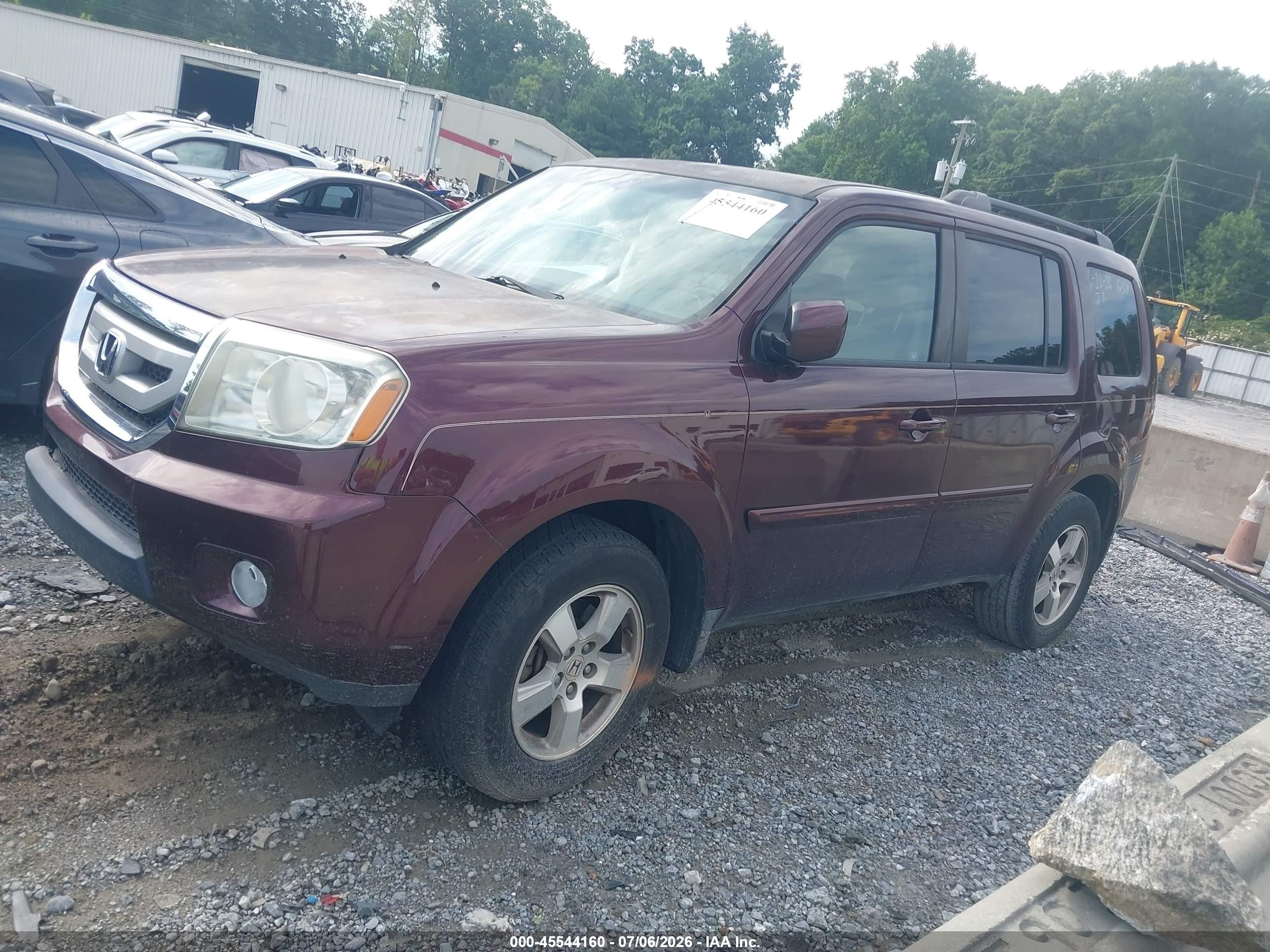 2010 Honda Pilot Ex Burgundy vin: 5FNYF3H43AB013757