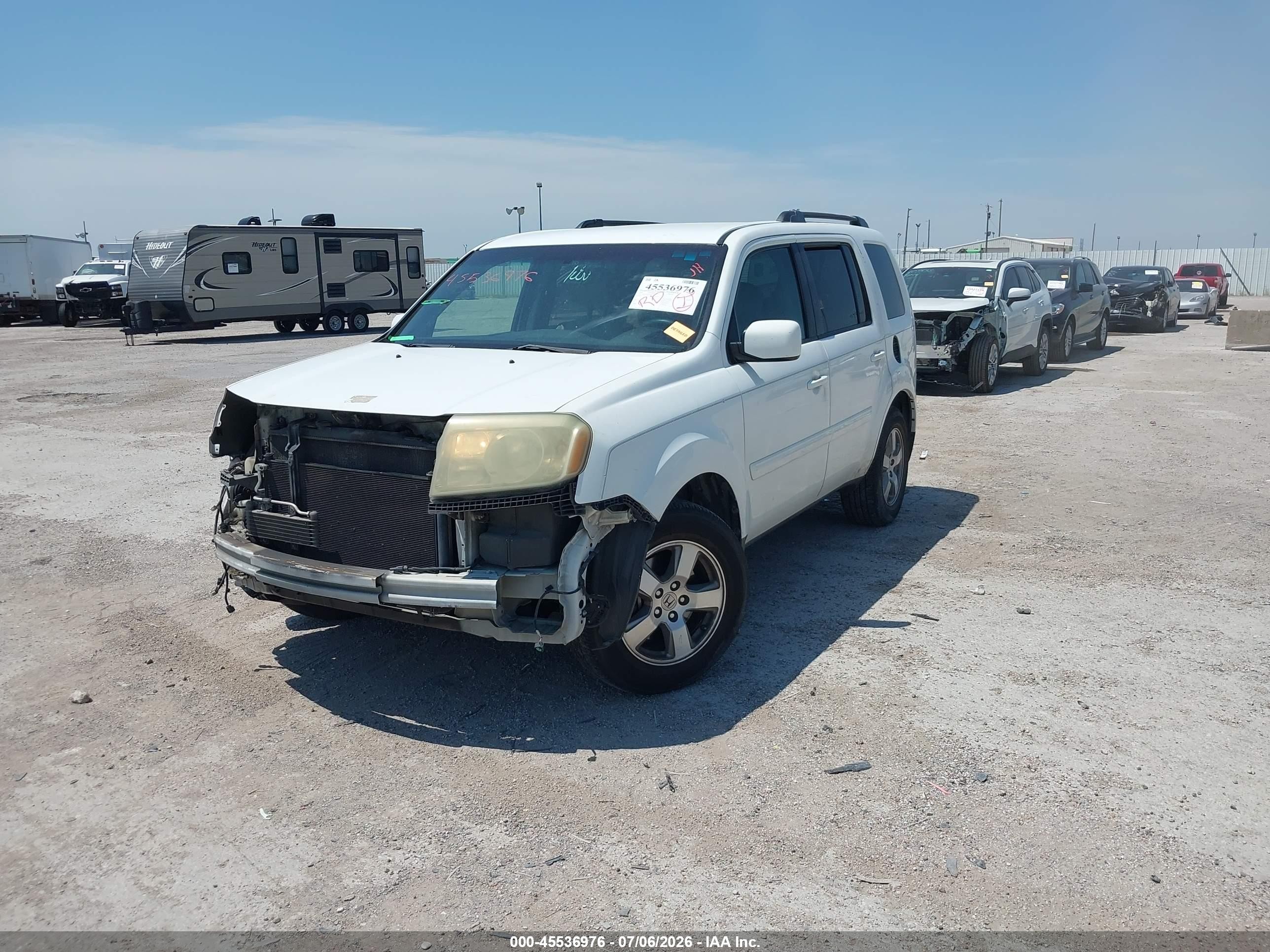 2010 Honda Pilot Ex White vin: 5FNYF3H43AB019591