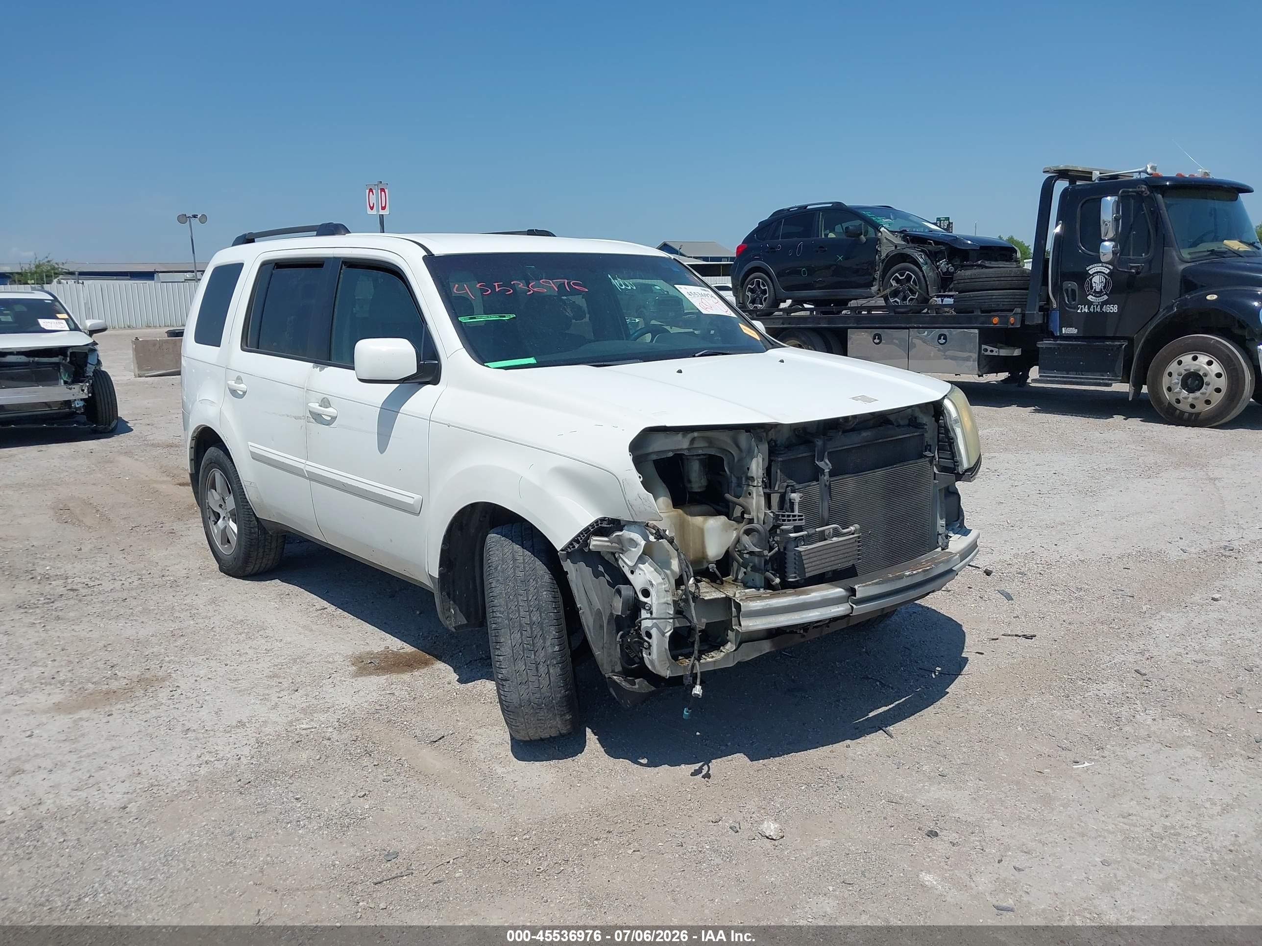 2010 Honda Pilot Ex White vin: 5FNYF3H43AB019591