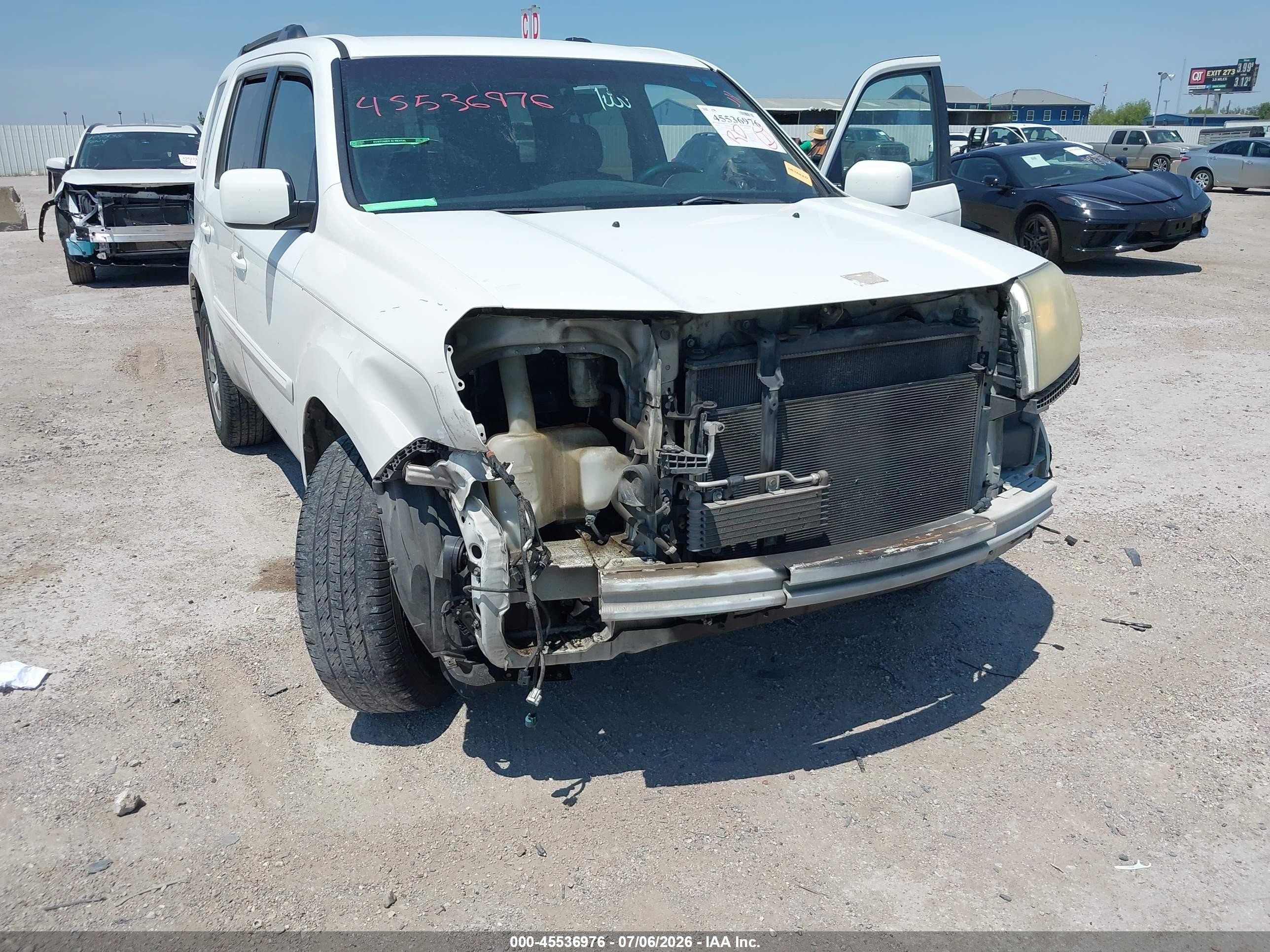 2010 Honda Pilot Ex White vin: 5FNYF3H43AB019591