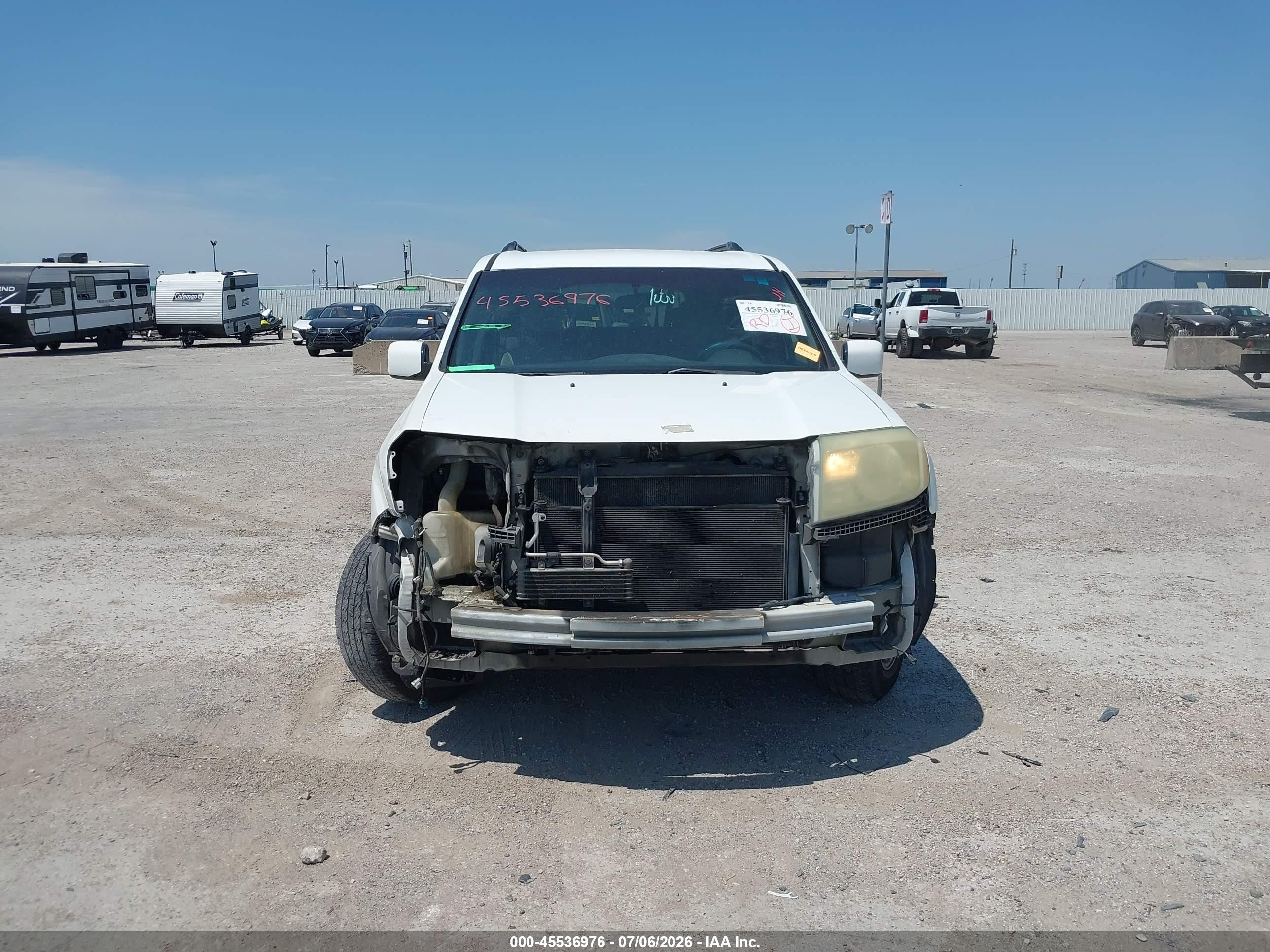 2010 Honda Pilot Ex White vin: 5FNYF3H43AB019591