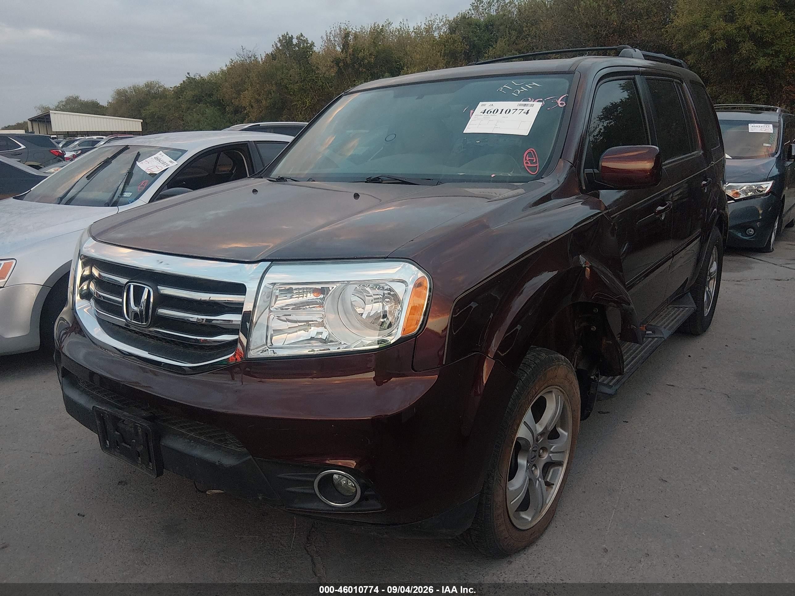 2013 Honda Pilot Ex Бордовый vin: 5FNYF3H43DB003055