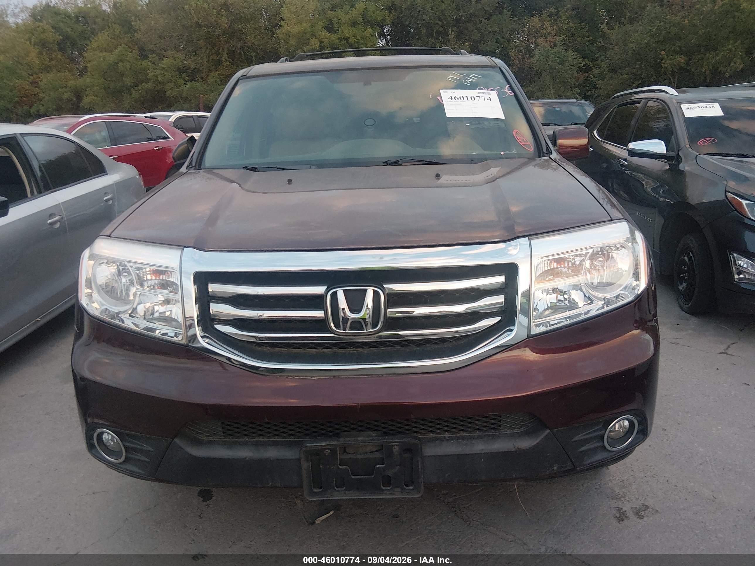 2013 Honda Pilot Ex Бордовый vin: 5FNYF3H43DB003055