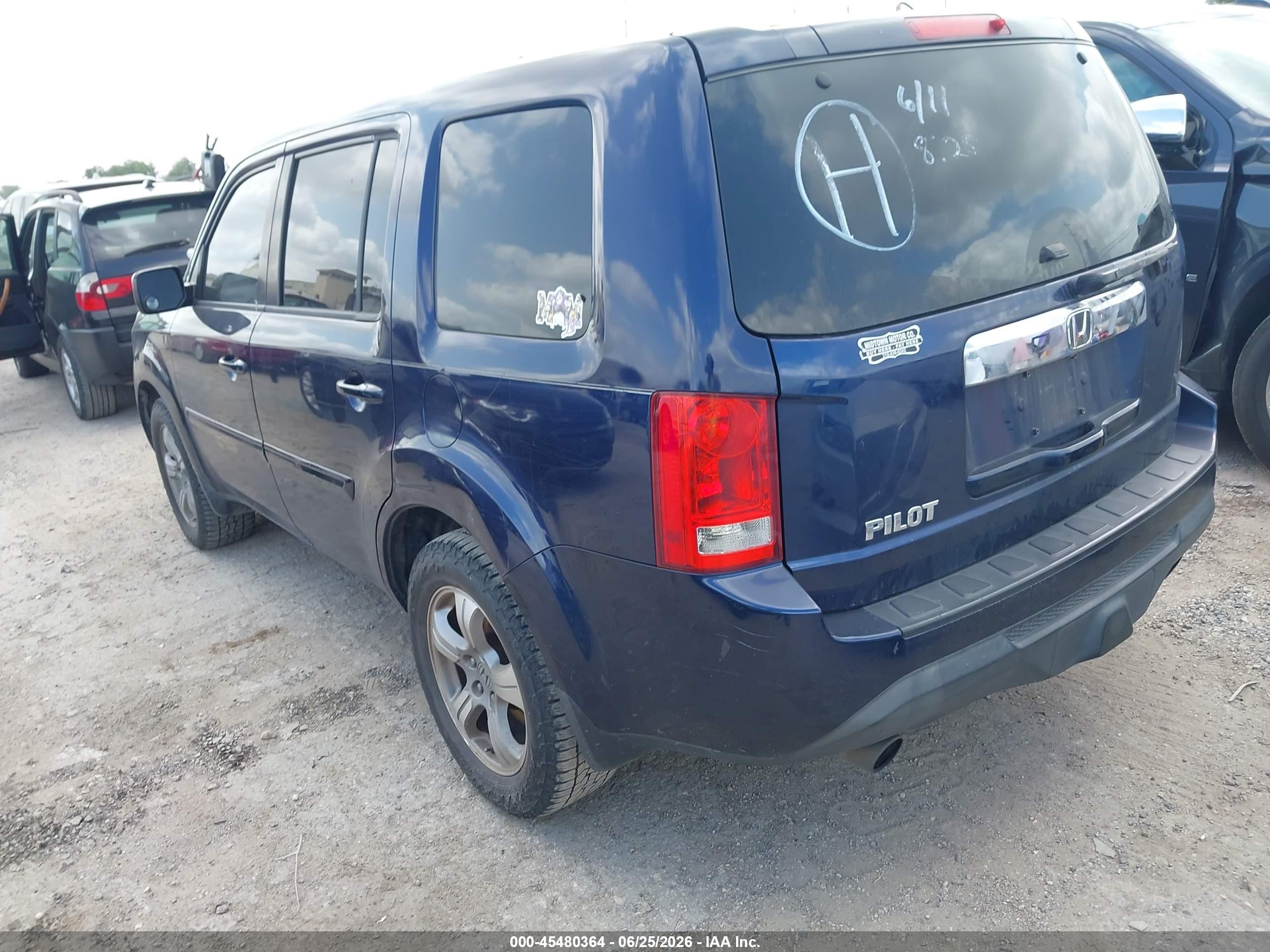 2013 Honda Pilot Ex Blue vin: 5FNYF3H43DB039344
