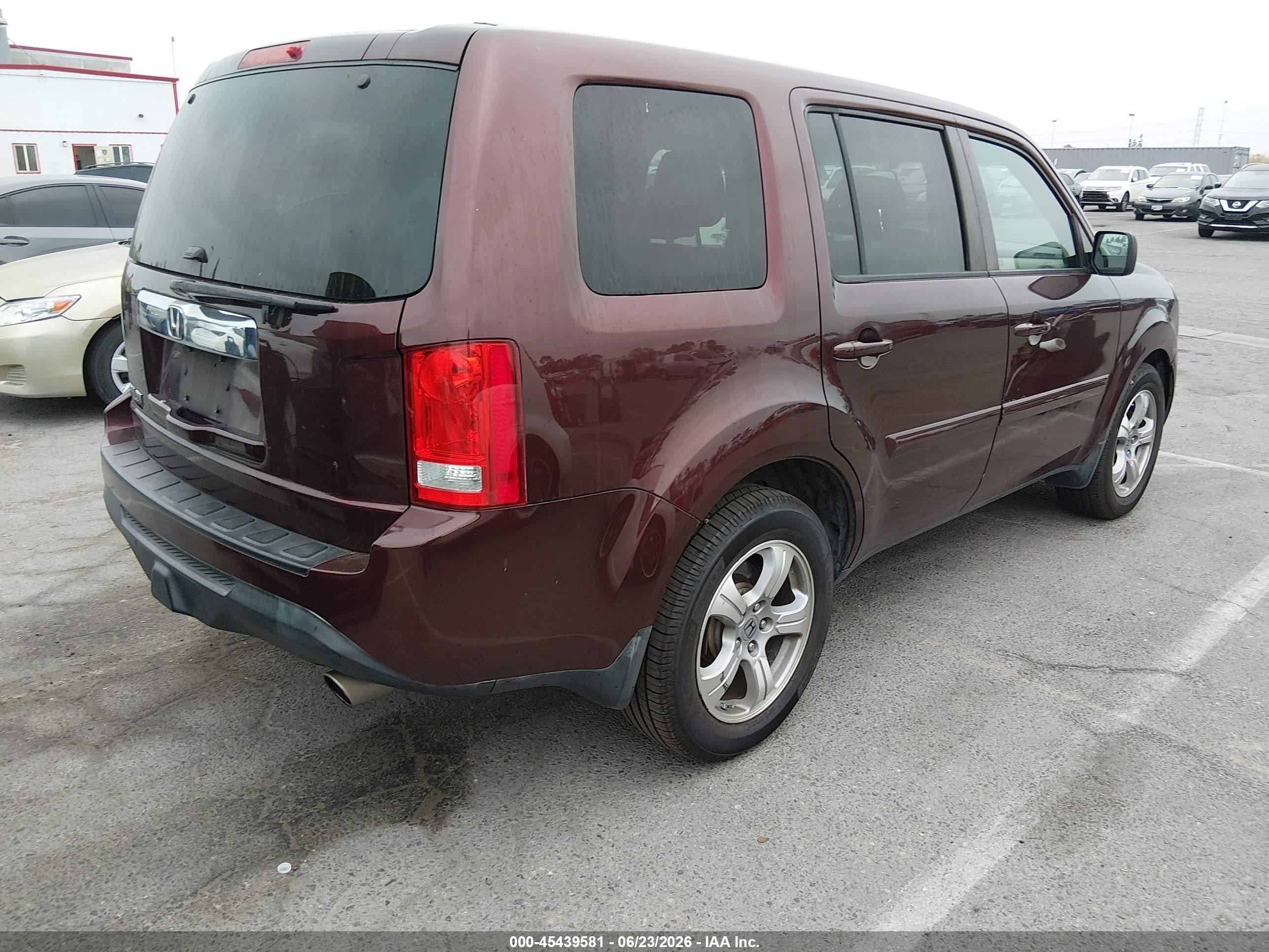 2015 Honda Pilot Ex Burgundy vin: 5FNYF3H44FB023253