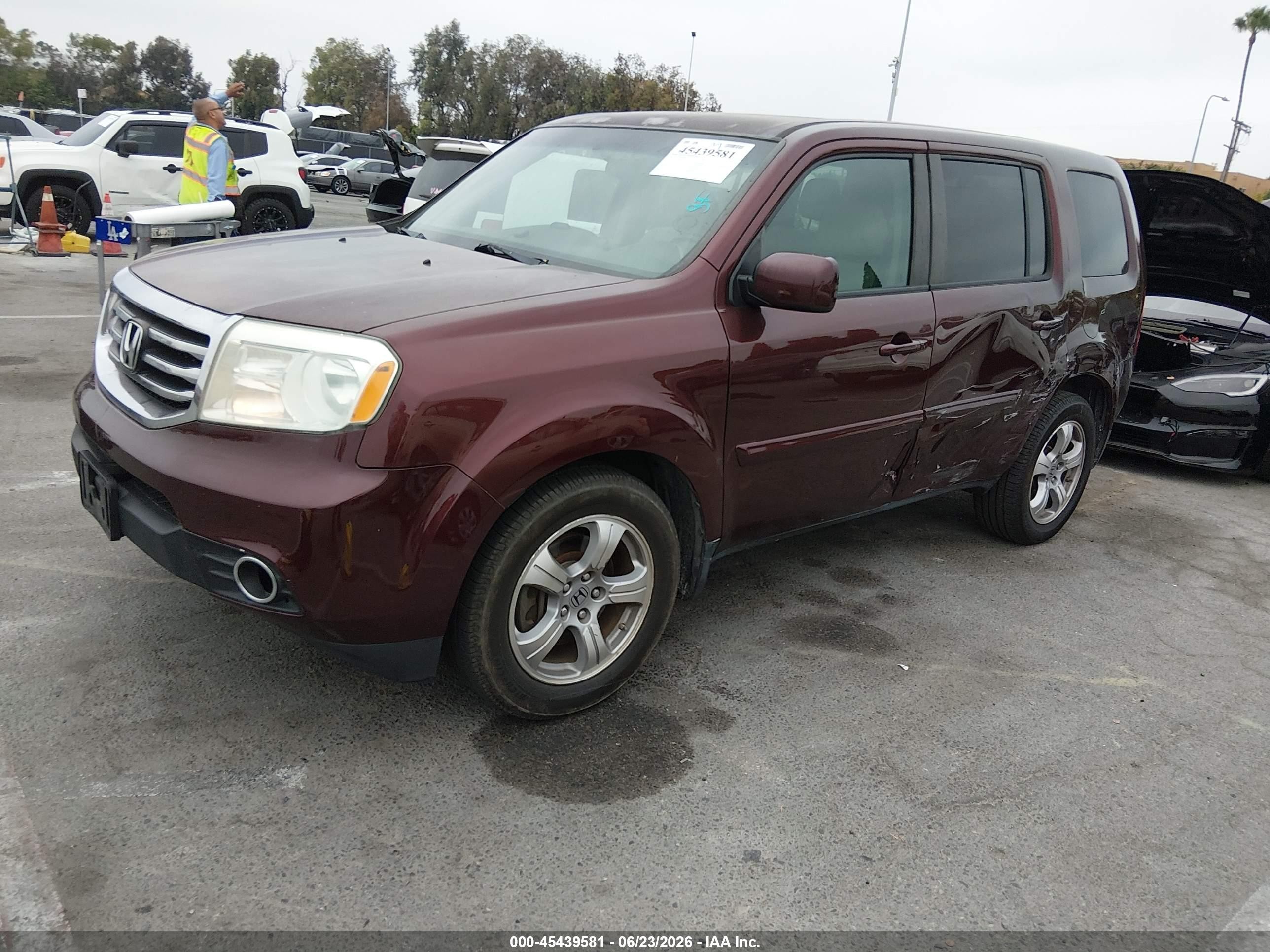 2015 Honda Pilot Ex Burgundy vin: 5FNYF3H44FB023253