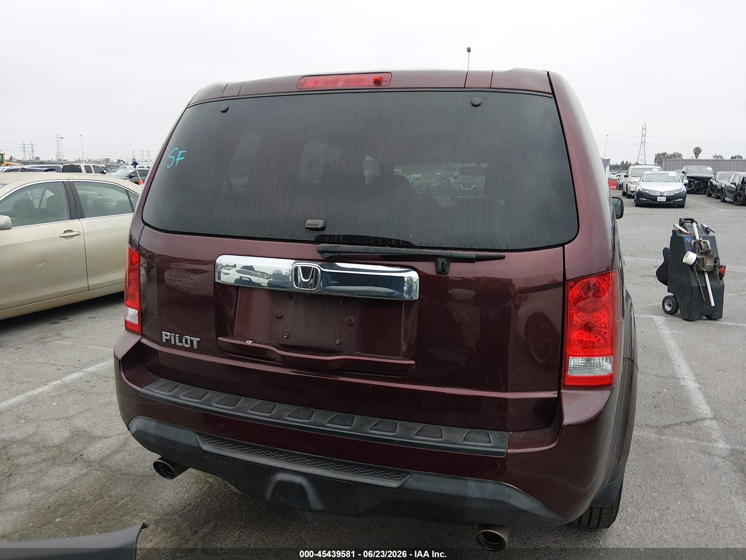 2015 Honda Pilot Ex Burgundy vin: 5FNYF3H44FB023253