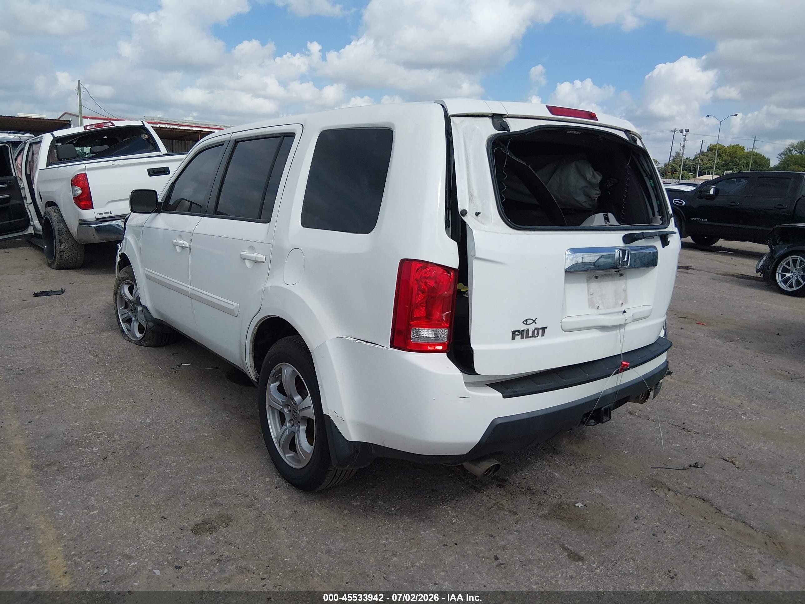 2012 Honda Pilot Ex White vin: 5FNYF3H45CB009292